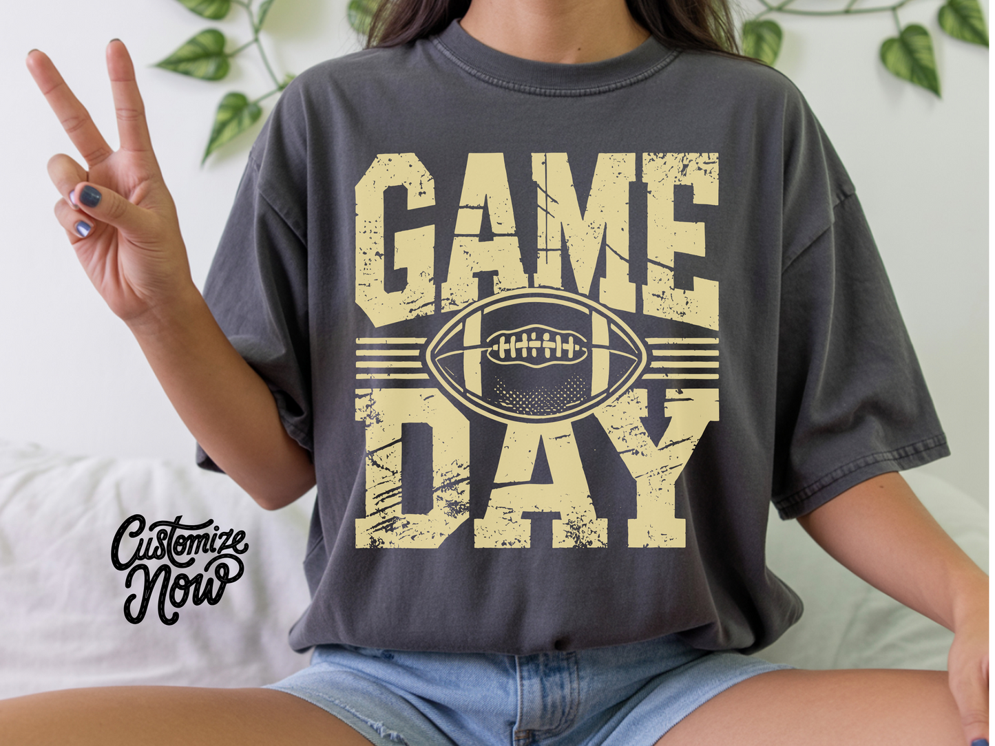 Game Day Football Shirt | Vintage Gameday Tee for Women | Retro Distressed Tailgate T-Shirt