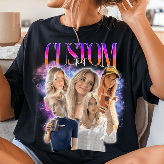 Personalized Retro Girlfriend Boyfriend Bootleg Rap Tee - Off Bubble