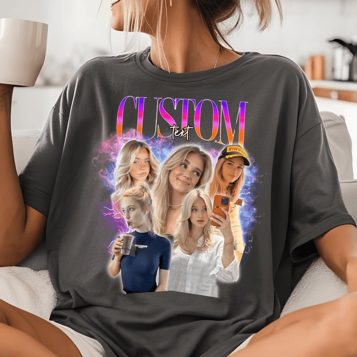 Personalized Retro Girlfriend Boyfriend Bootleg Rap Tee - Off Bubble
