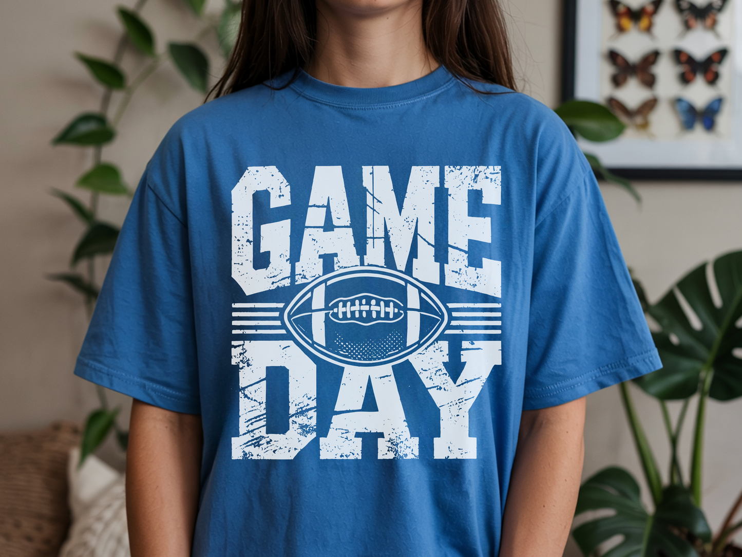 Game Day Football Shirt | Vintage Gameday Tee for Women | Retro Distressed Tailgate T-Shirt
