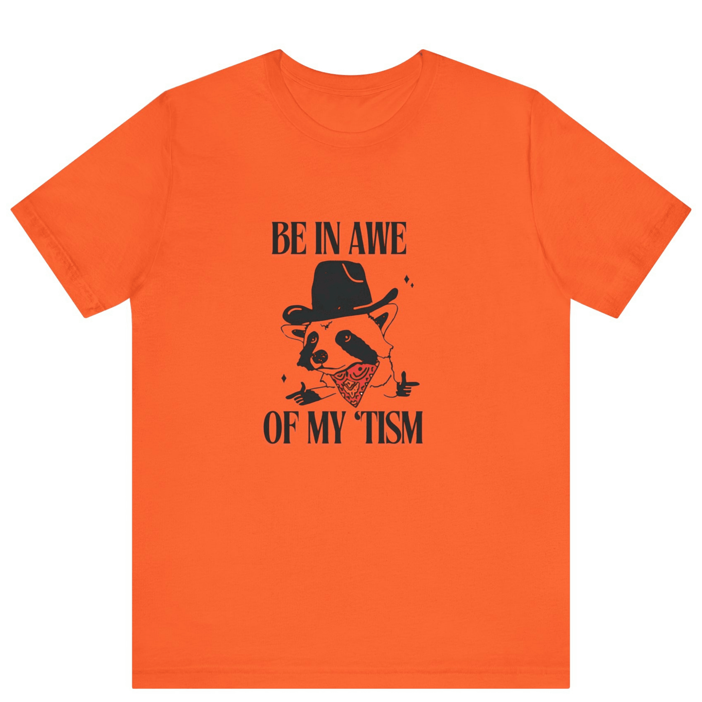 Be In Awe Of My Tism Raccoon Cowboys T-Shirt | Funny Unisex Tee - Off Bubble