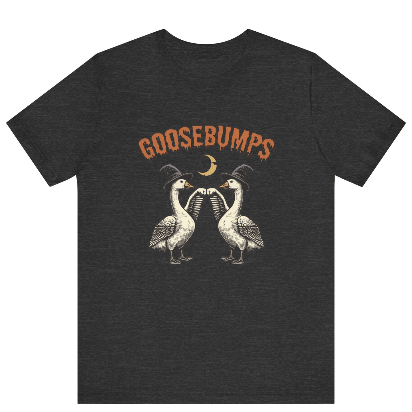 Goose Bumps Unisex T-Shirt | Funny Silly Goose Halloween Shirt - Off Bubble