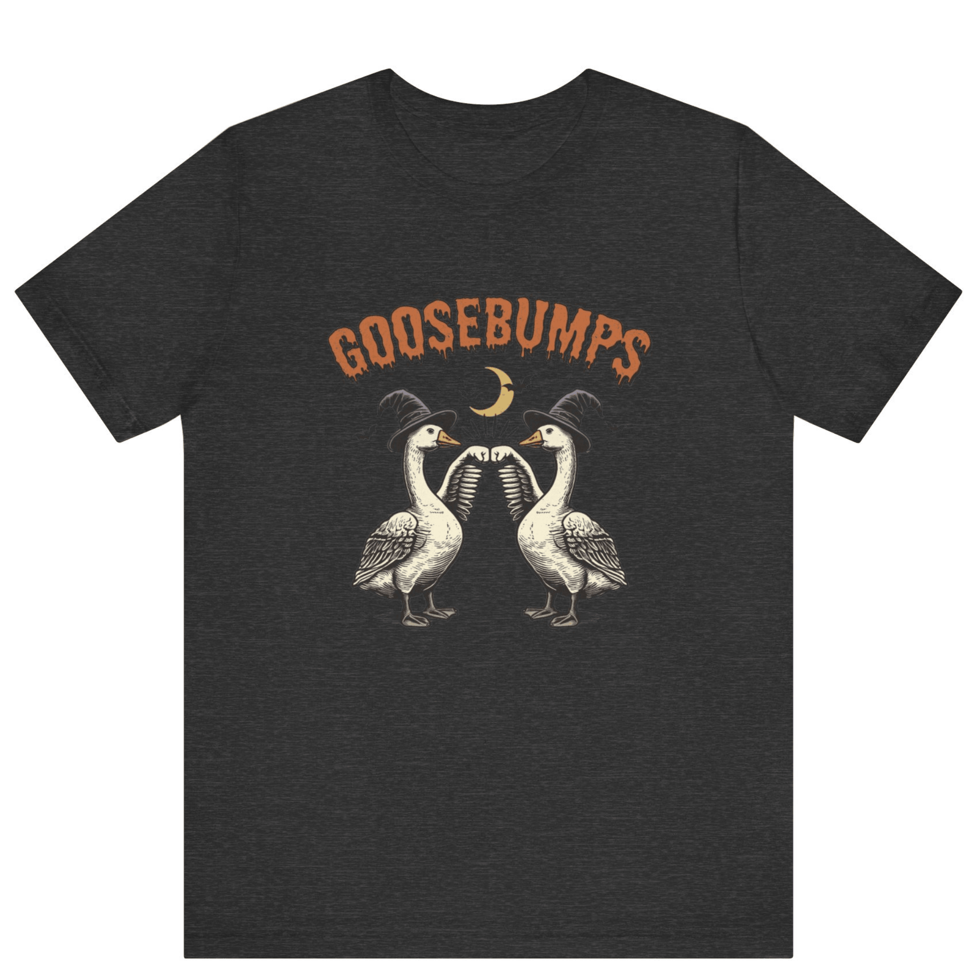 Goose Bumps Unisex T-Shirt | Funny Silly Goose Halloween Shirt - Off Bubble
