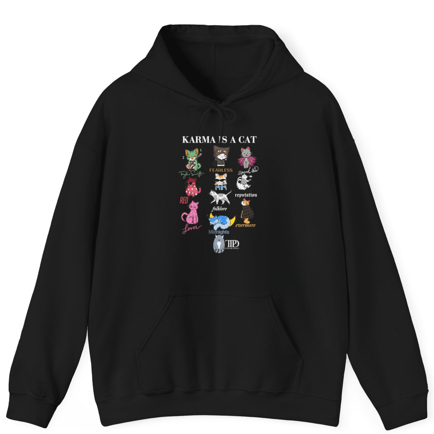 Karma Is A Cat Hoodie | Super Soft Gildan & Bella Canvas - Off Bubble