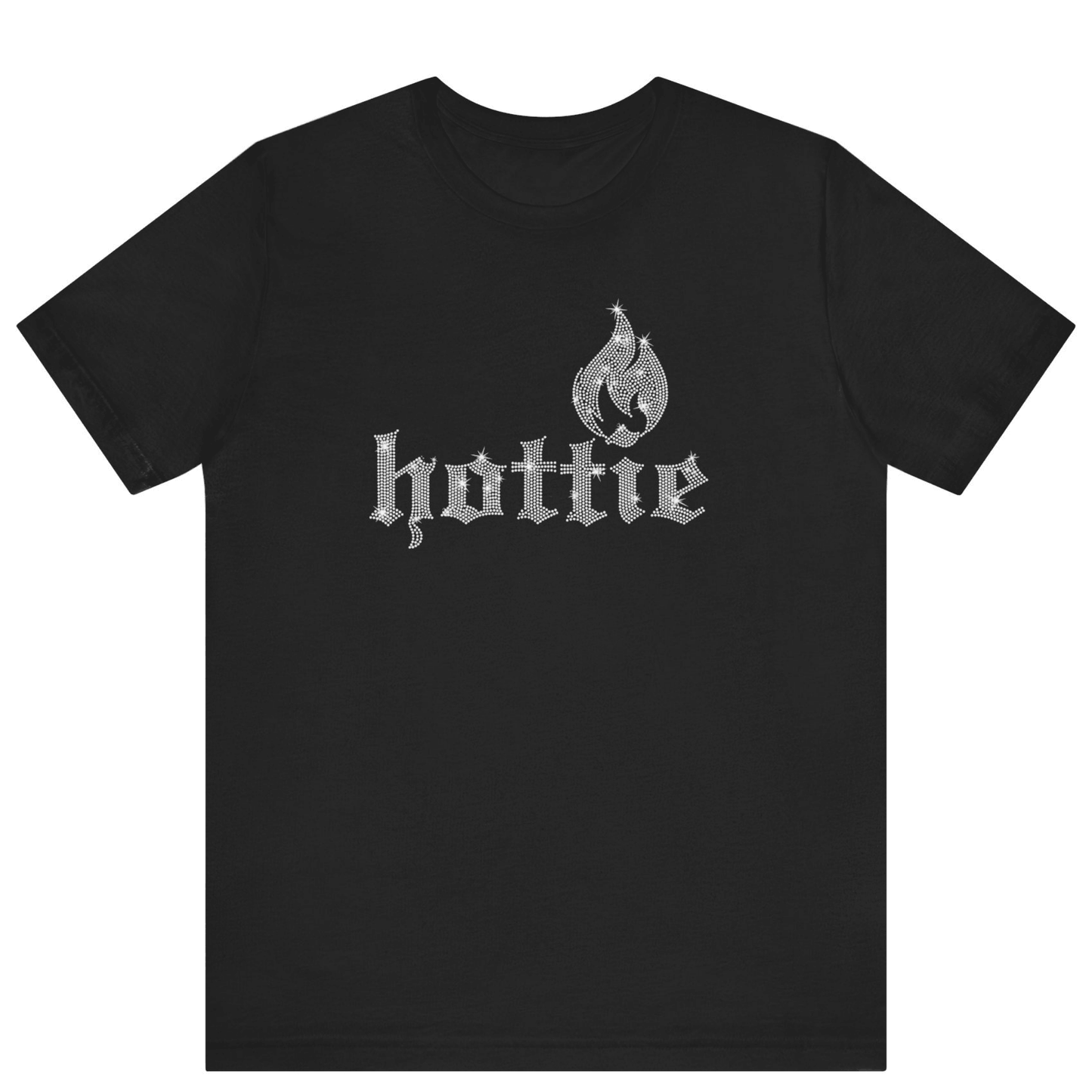 Hottie Bling Rhinestone T-Shirt - Off Bubble
