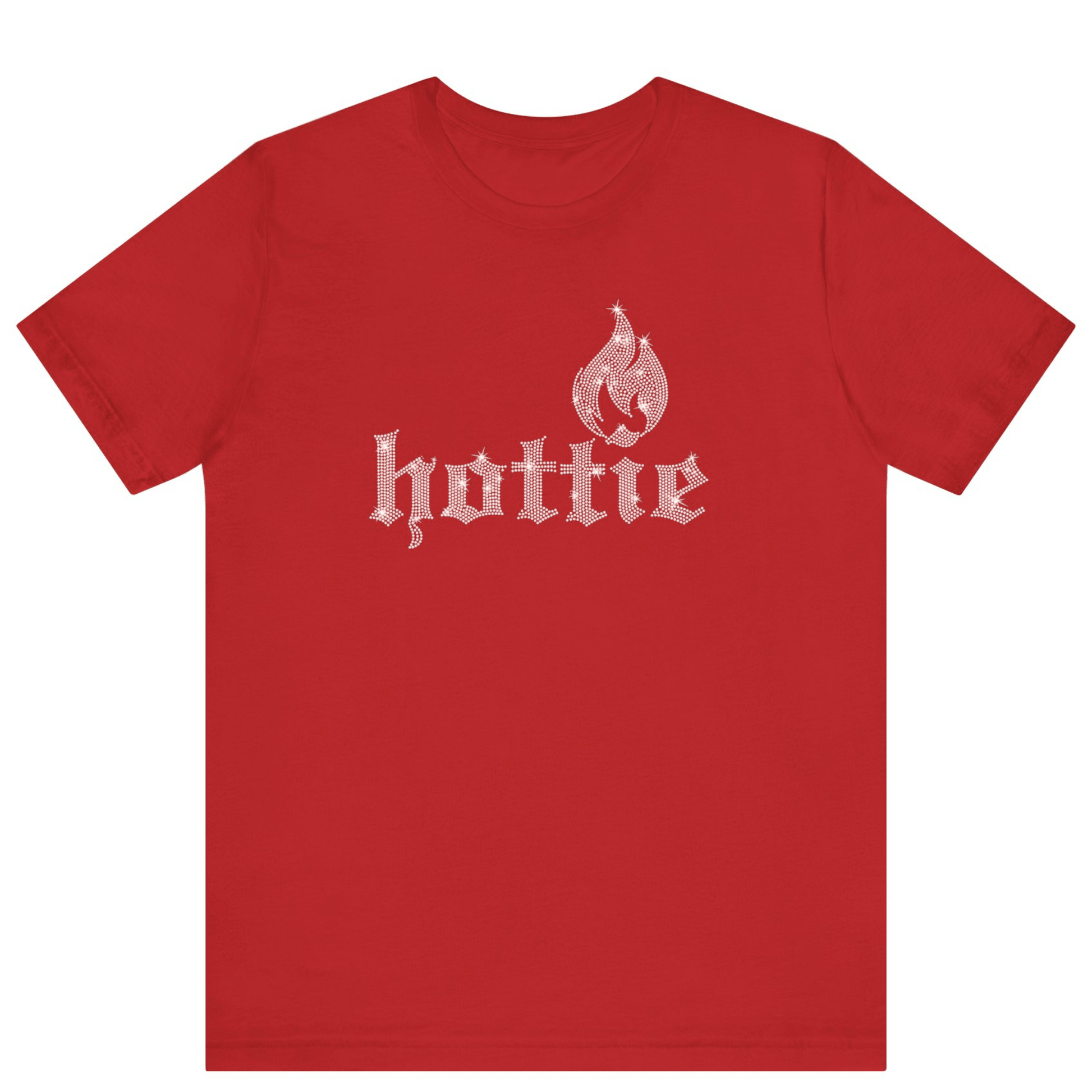 Hottie Bling Rhinestone T-Shirt - Off Bubble