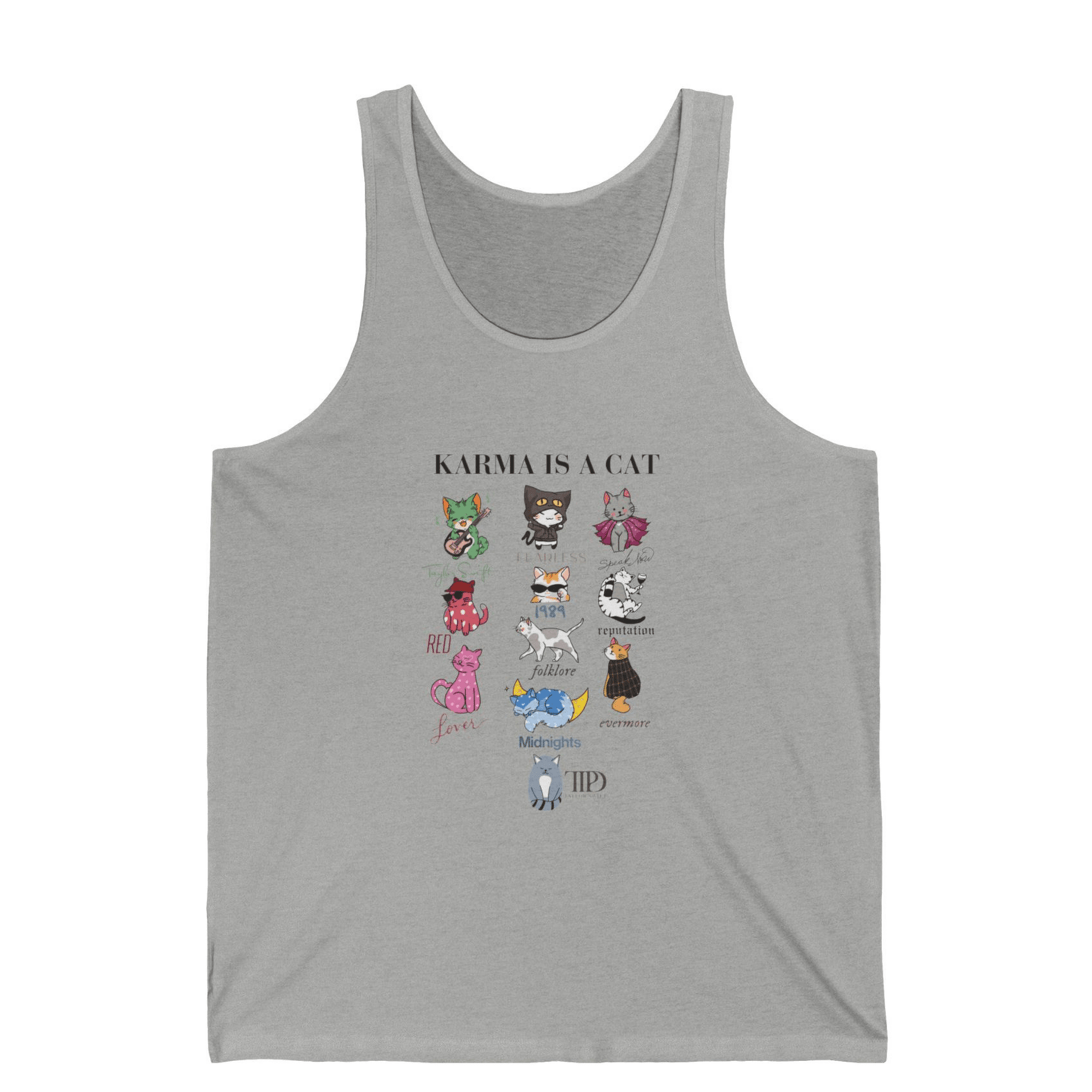 Boba Themed Swiftie Karma Is A Cat Tank Top - Off Bubble