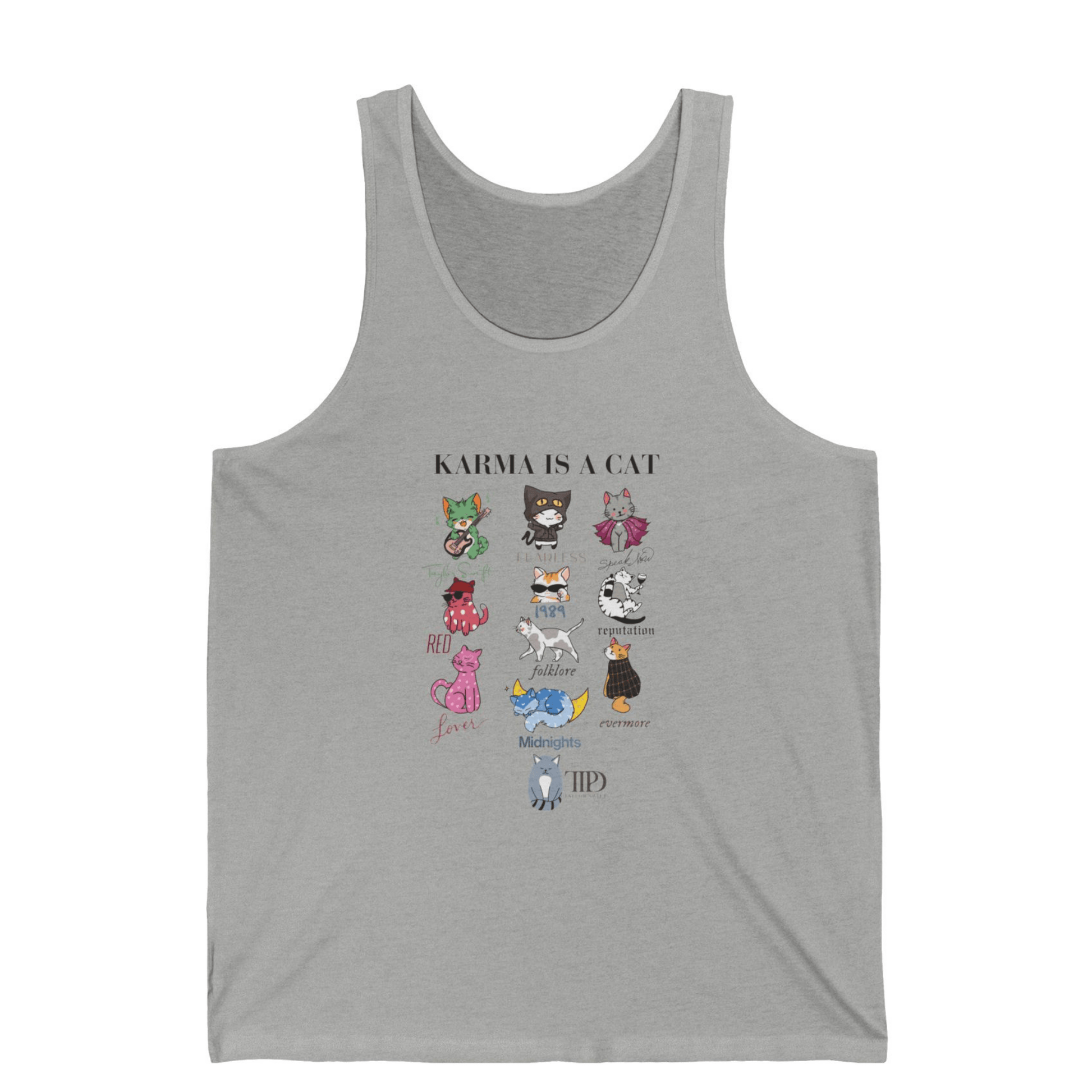 Boba Themed Swiftie Karma Is A Cat Tank Top - Off Bubble