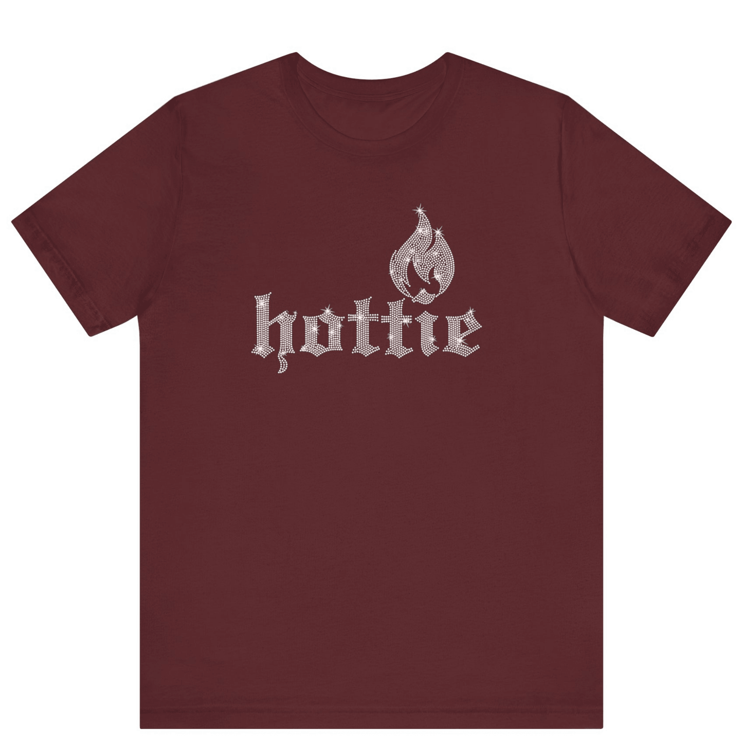 Hottie Bling Rhinestone T-Shirt - Off Bubble