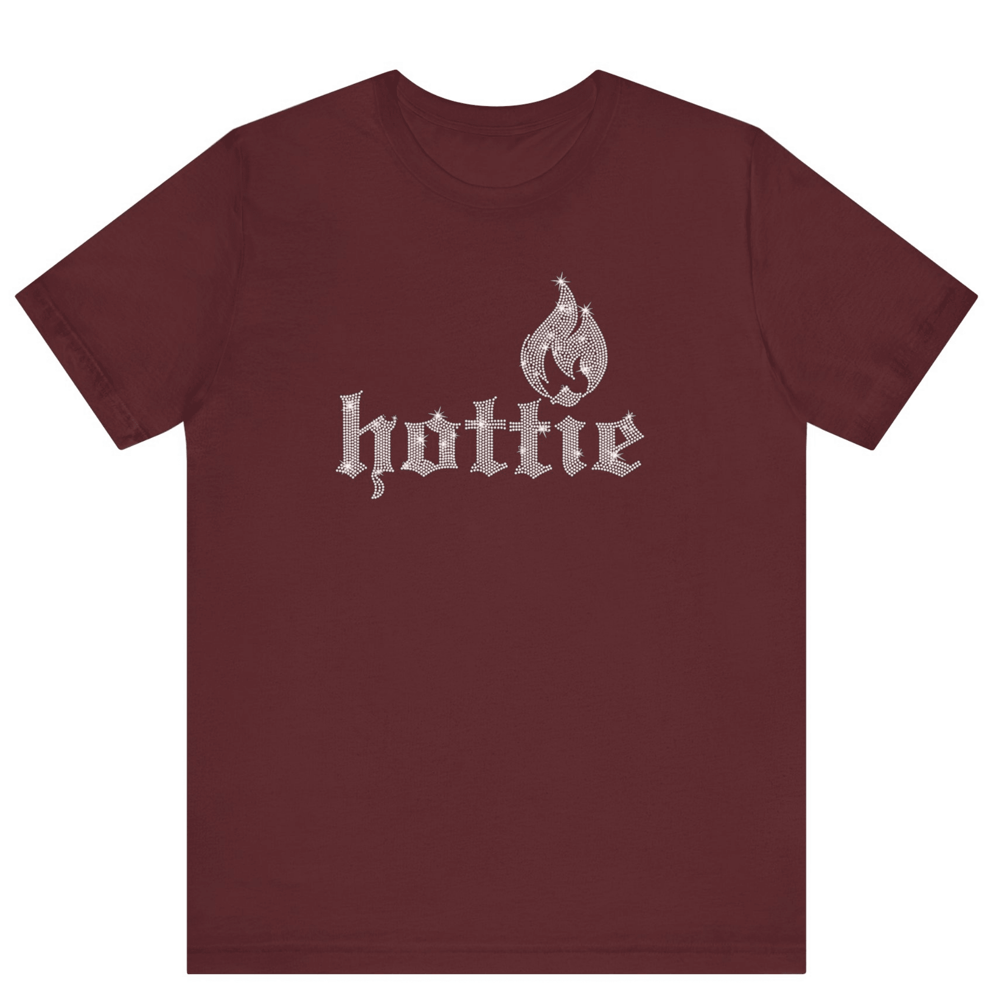 Hottie Bling Rhinestone T-Shirt - Off Bubble