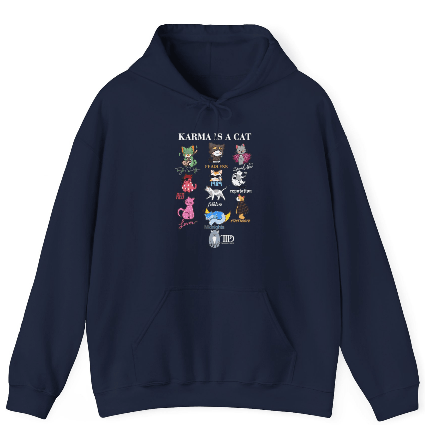 Karma Is A Cat Hoodie | Super Soft Gildan & Bella Canvas - Off Bubble