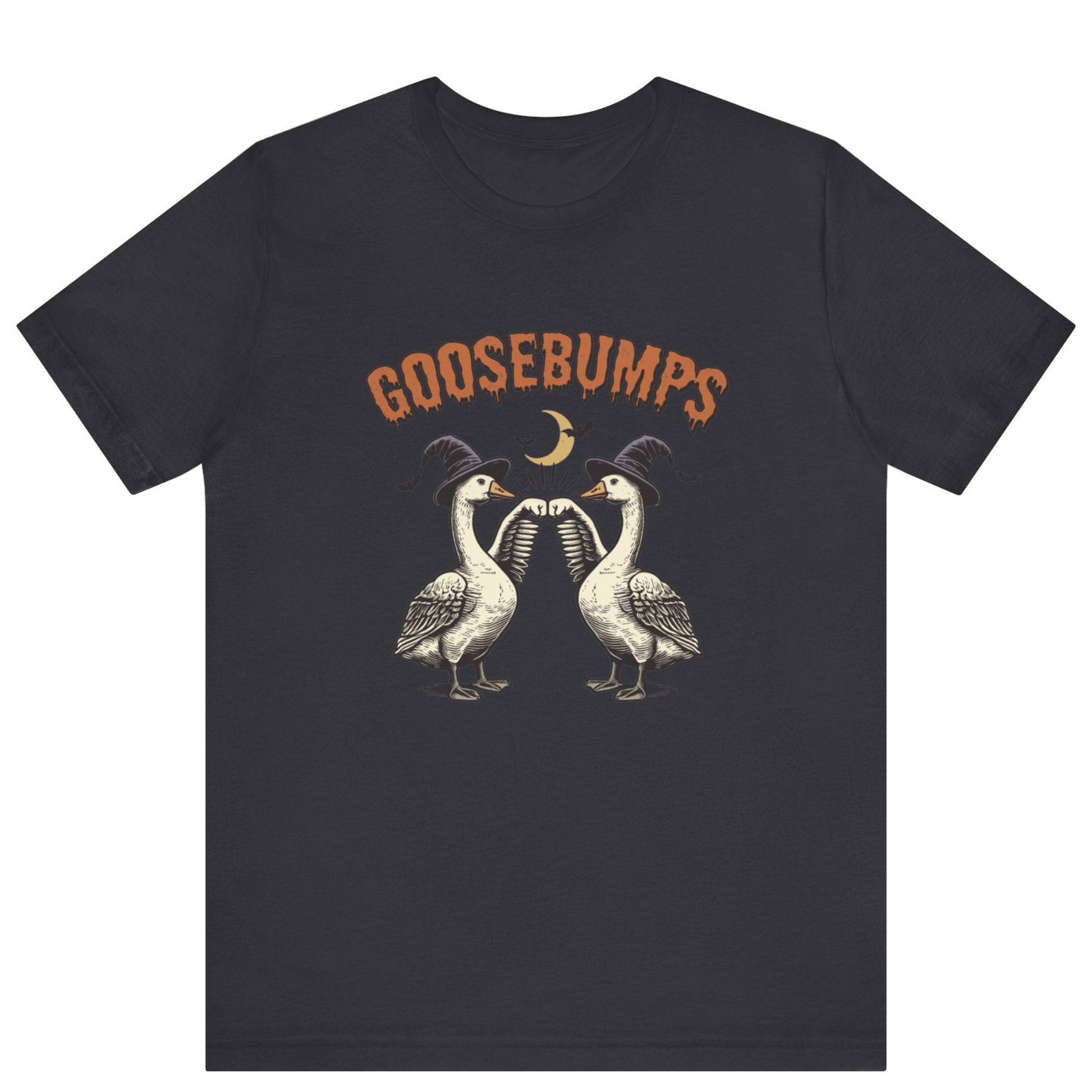 Goose Bumps Unisex T-Shirt | Funny Silly Goose Halloween Shirt - Off Bubble