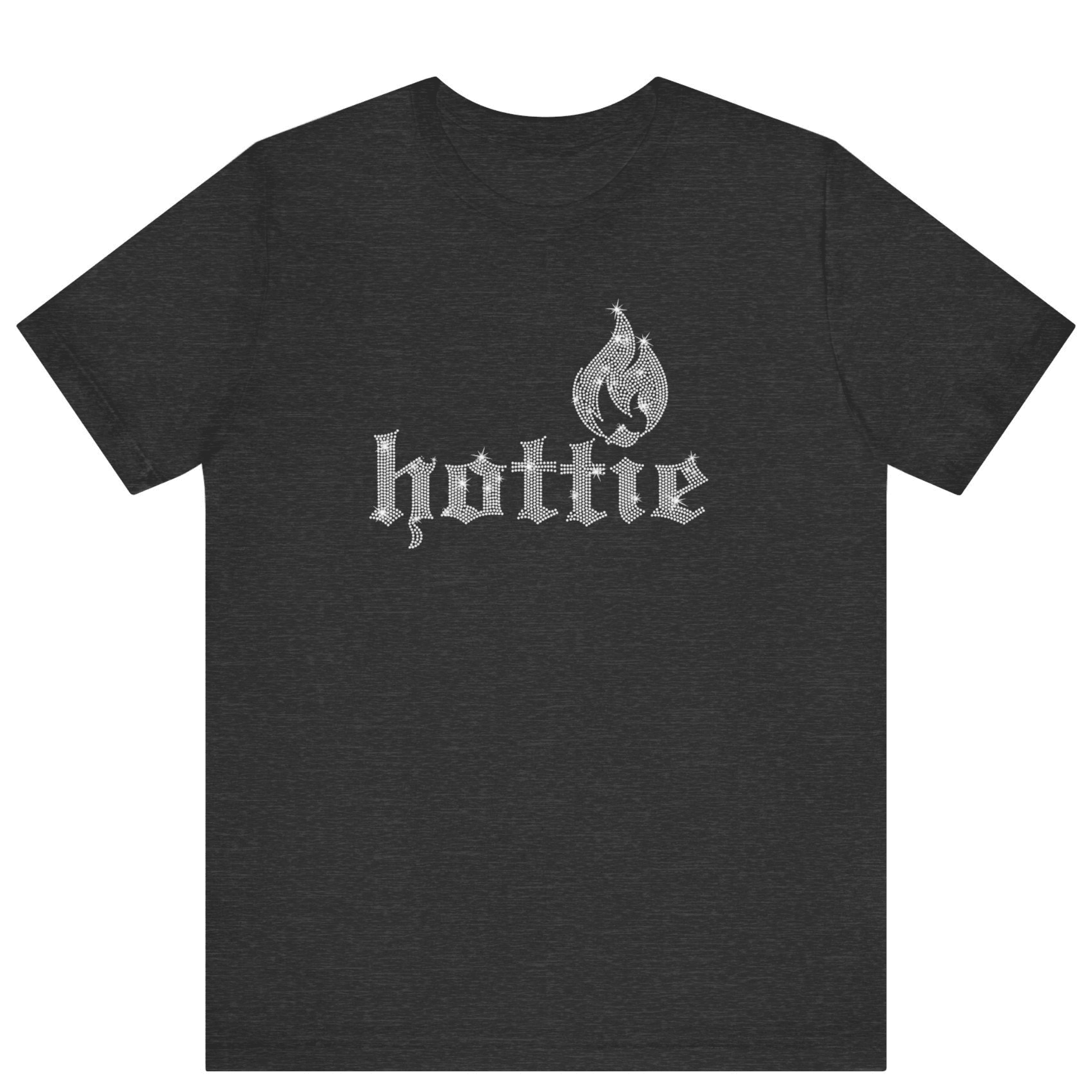 Hottie Bling Rhinestone T-Shirt - Off Bubble