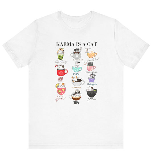 Swiftie Karma Is A Cat T-shirt - Off Bubble
