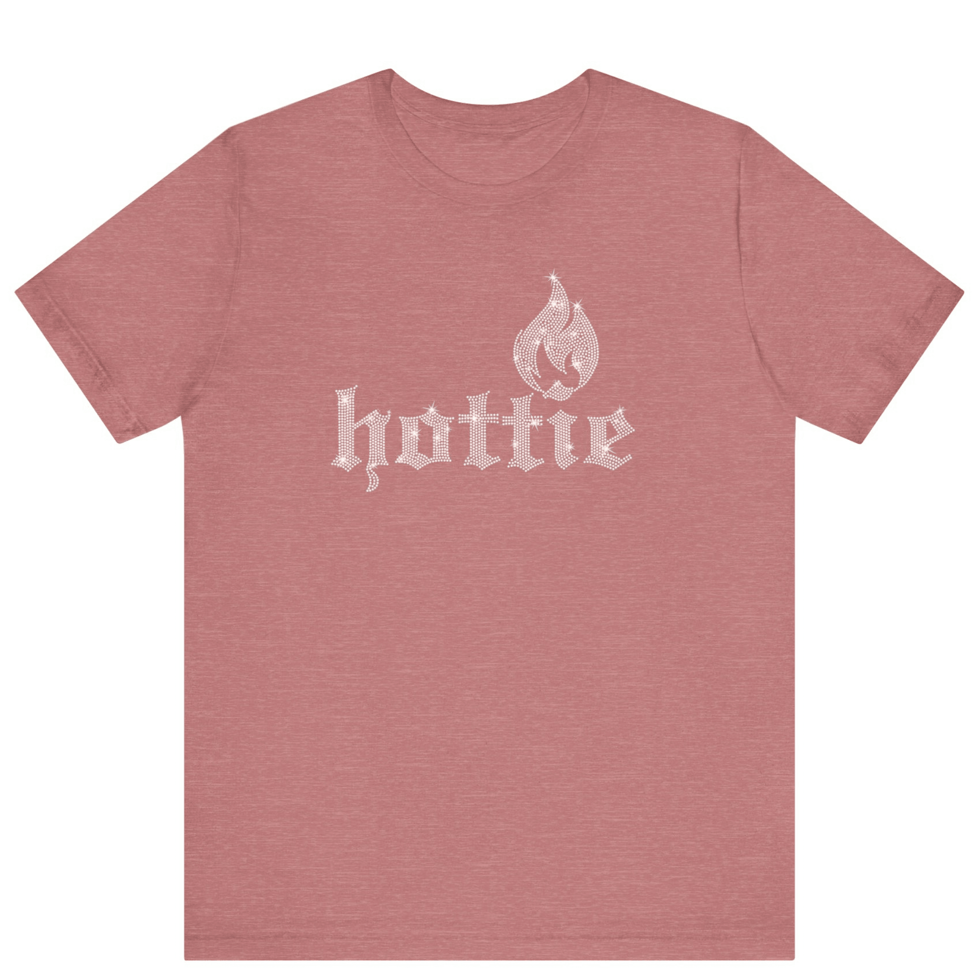 Hottie Bling Rhinestone T-Shirt - Off Bubble