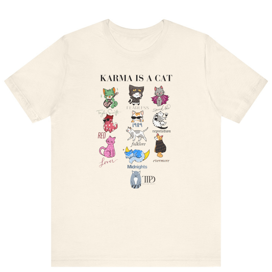 Karma Is A Cat Taylor Swift Themed T-shirt - Off Bubble
