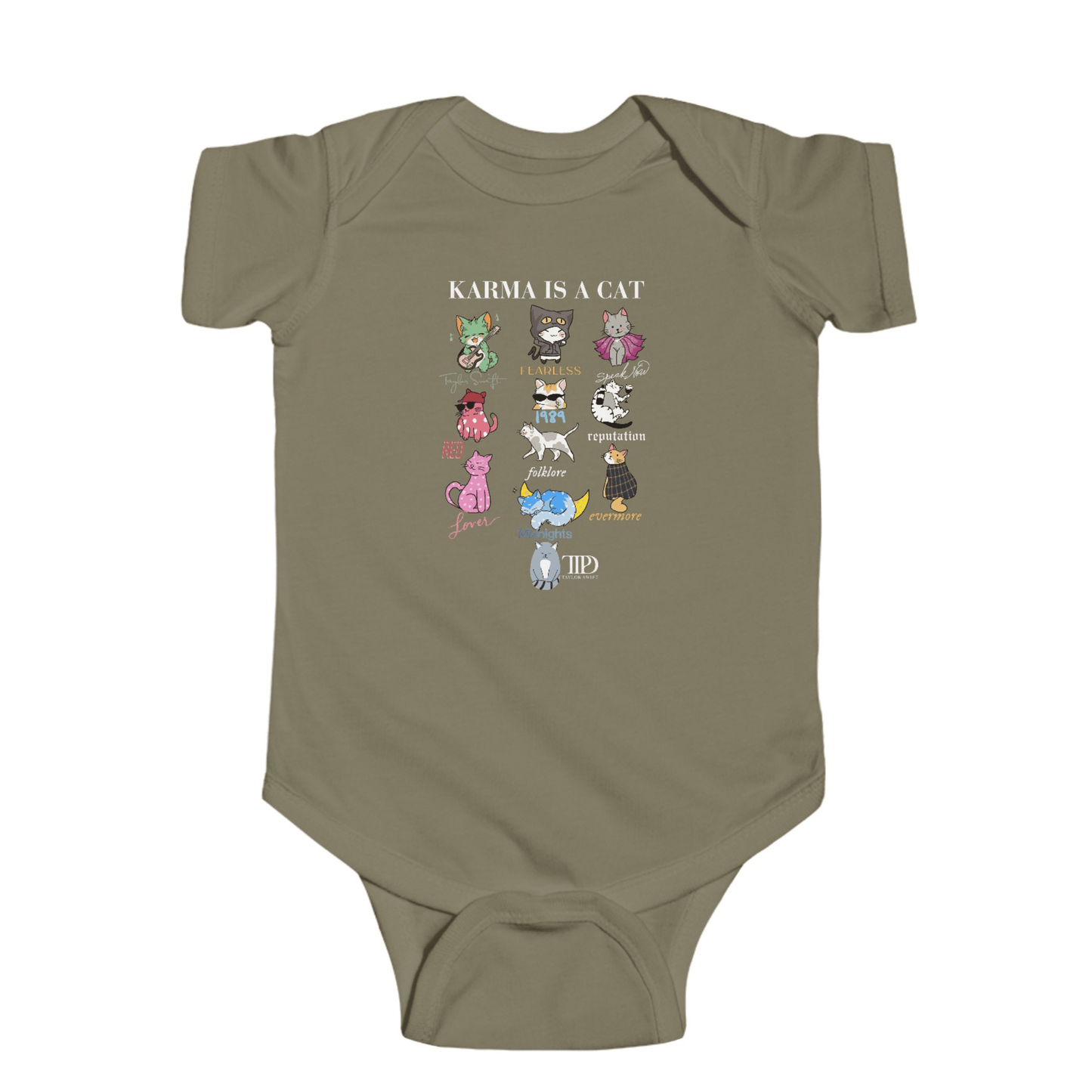 Karma Is A Cat Taylor Swift Baby Onesie - Off Bubble