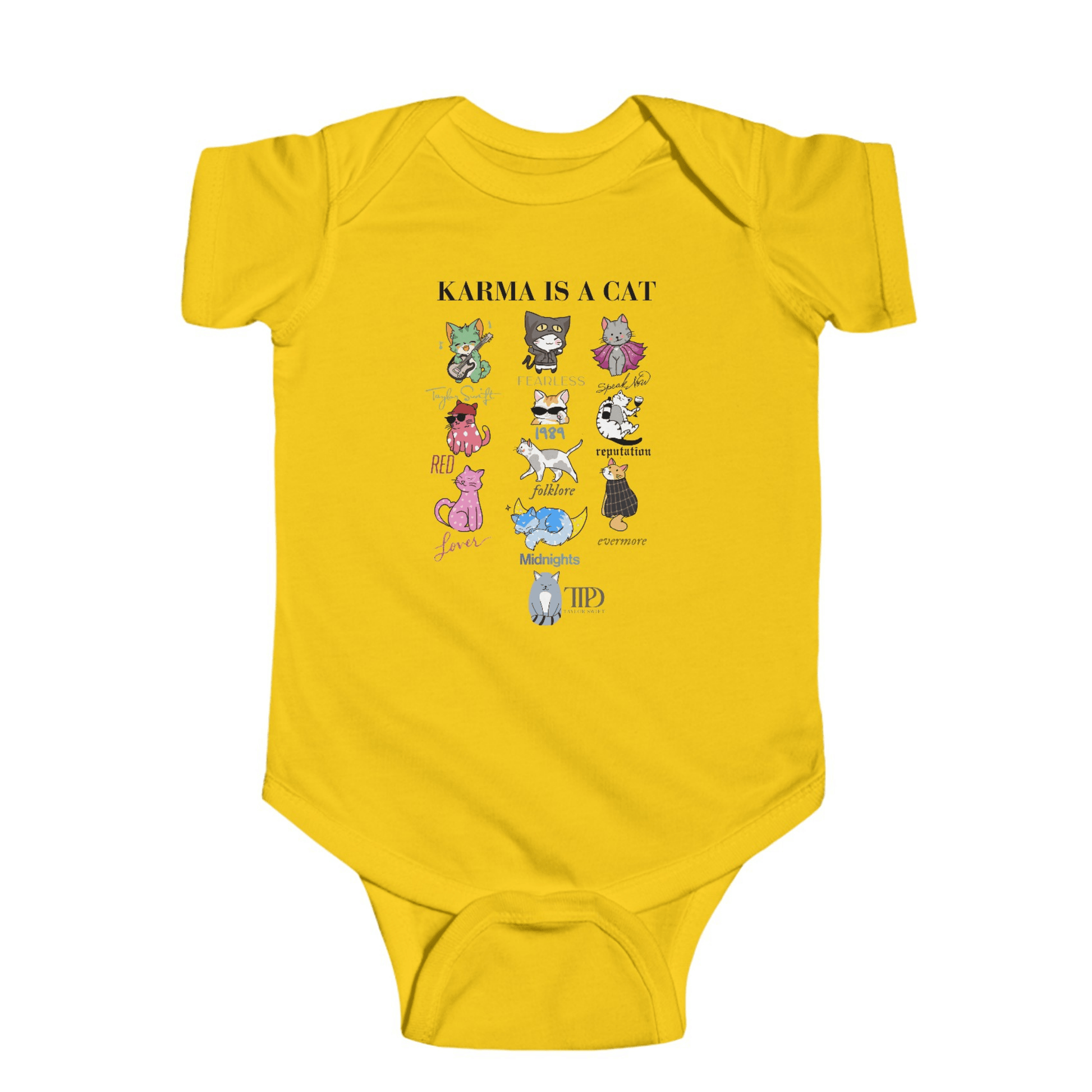Karma Is A Cat Taylor Swift Baby Onesie - Off Bubble