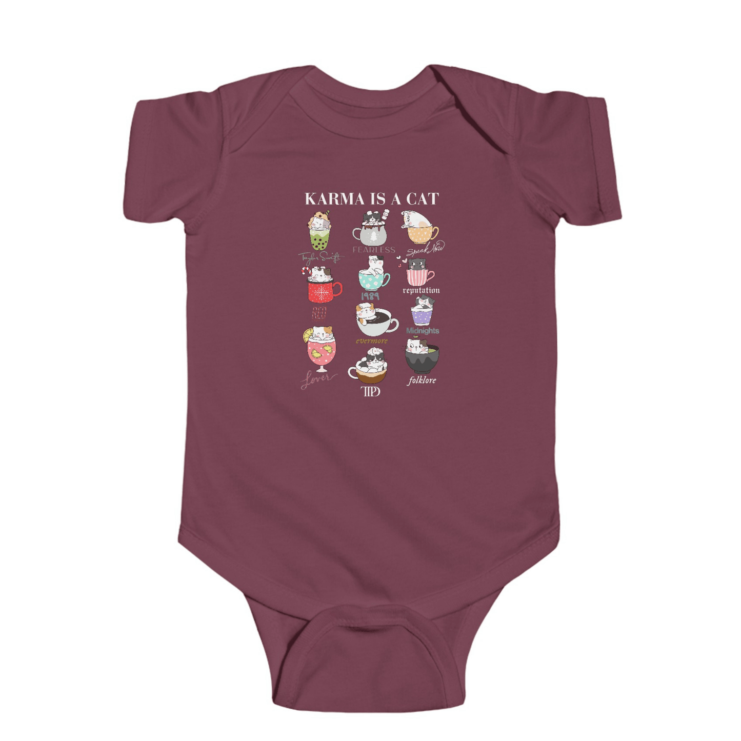 Karma Is A Cat Taylor Swift Baby Onesie - Off Bubble