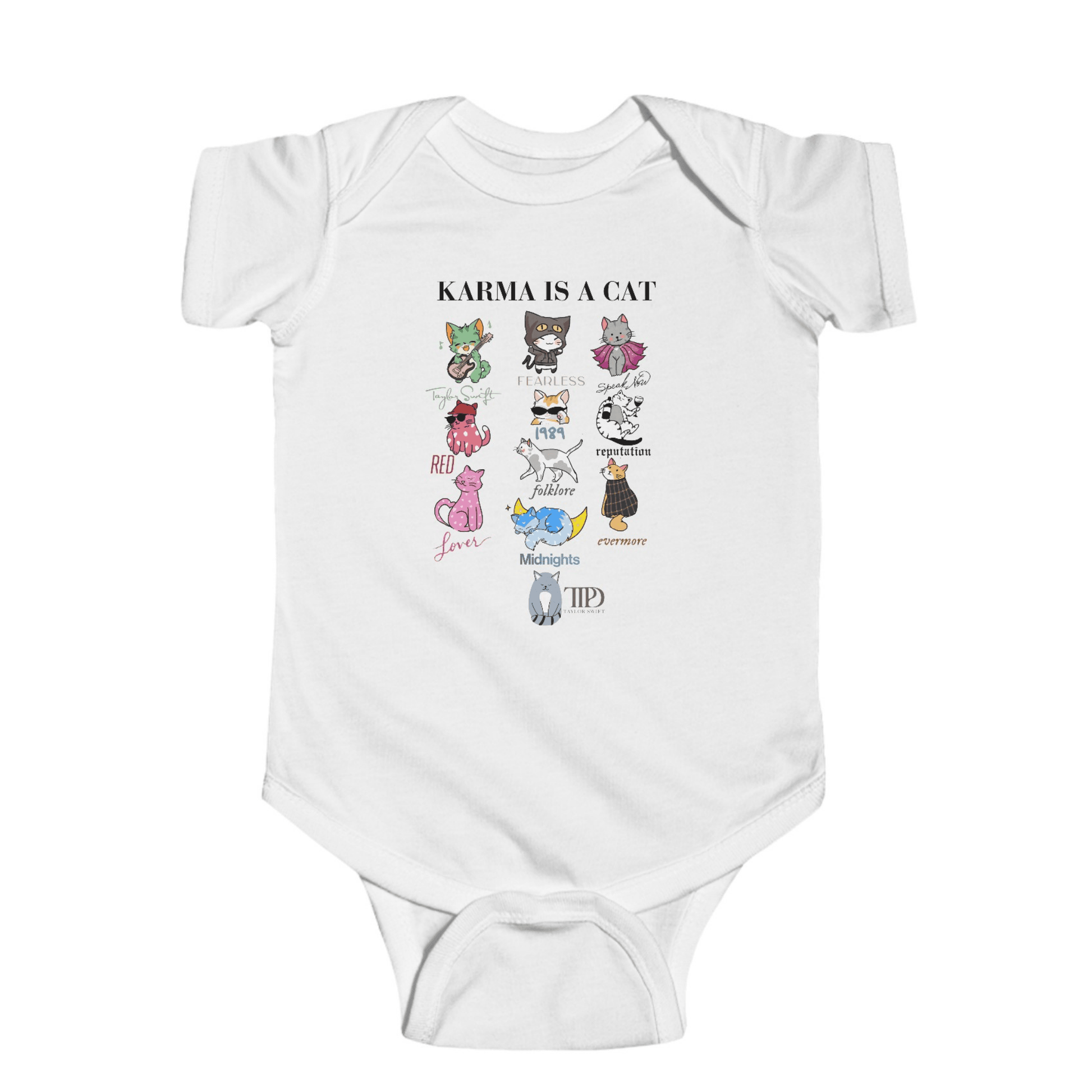 Karma Is A Cat Taylor Swift Baby Onesie - Off Bubble