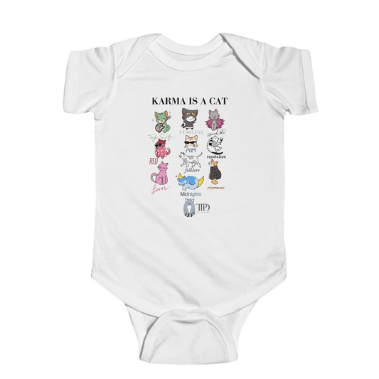 Karma Is A Cat Taylor Swift Baby Onesie - Off Bubble