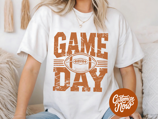 Game Day Football Shirt | Vintage Gameday Tee for Women | Retro Distressed Tailgate T-Shirt