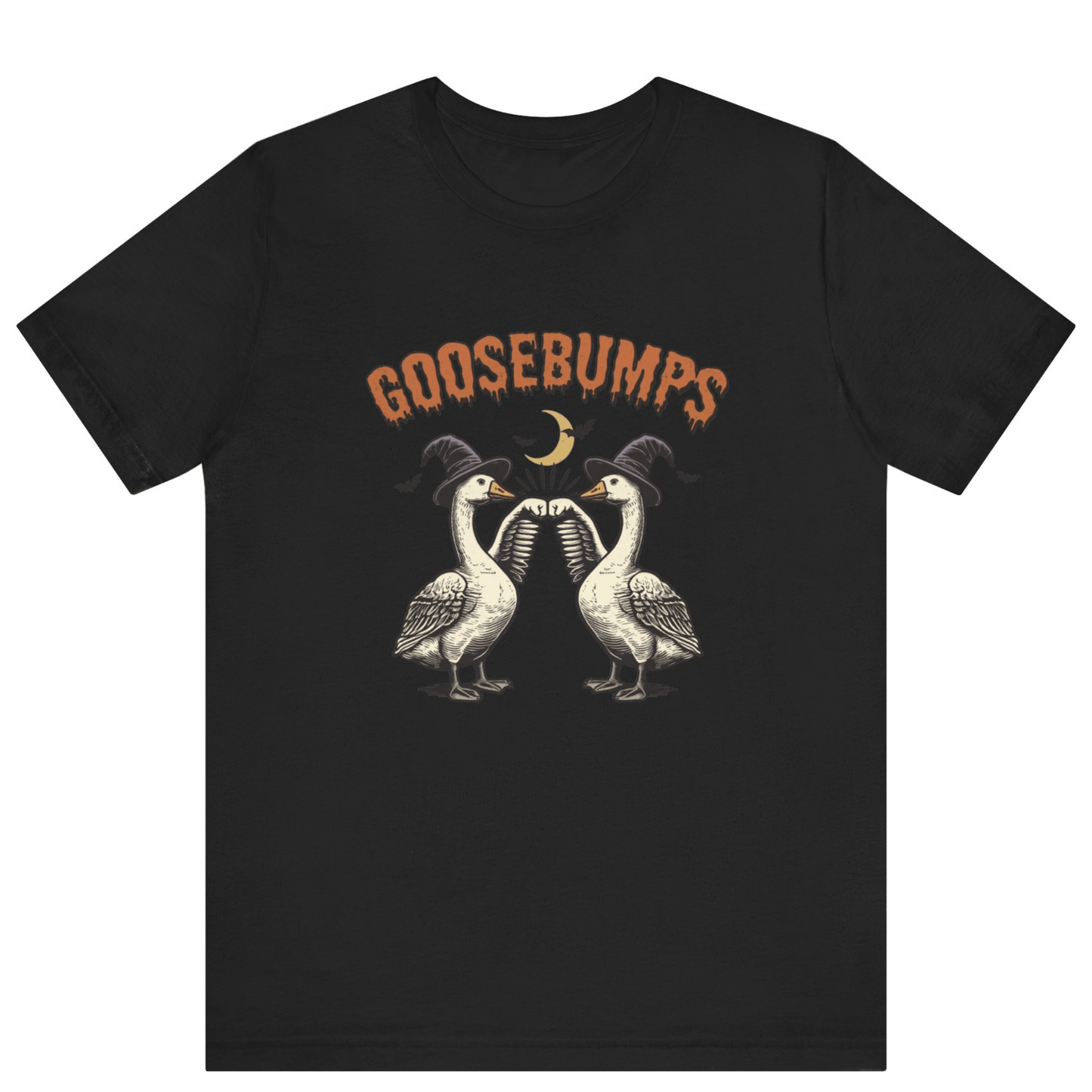 Goose Bumps Unisex T-Shirt | Funny Silly Goose Halloween Shirt - Off Bubble
