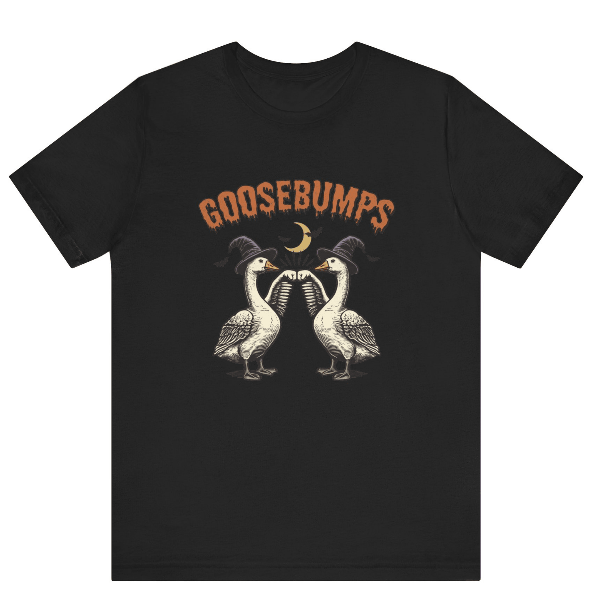 Goose Bumps Unisex T-Shirt | Funny Silly Goose Halloween Shirt - Off Bubble