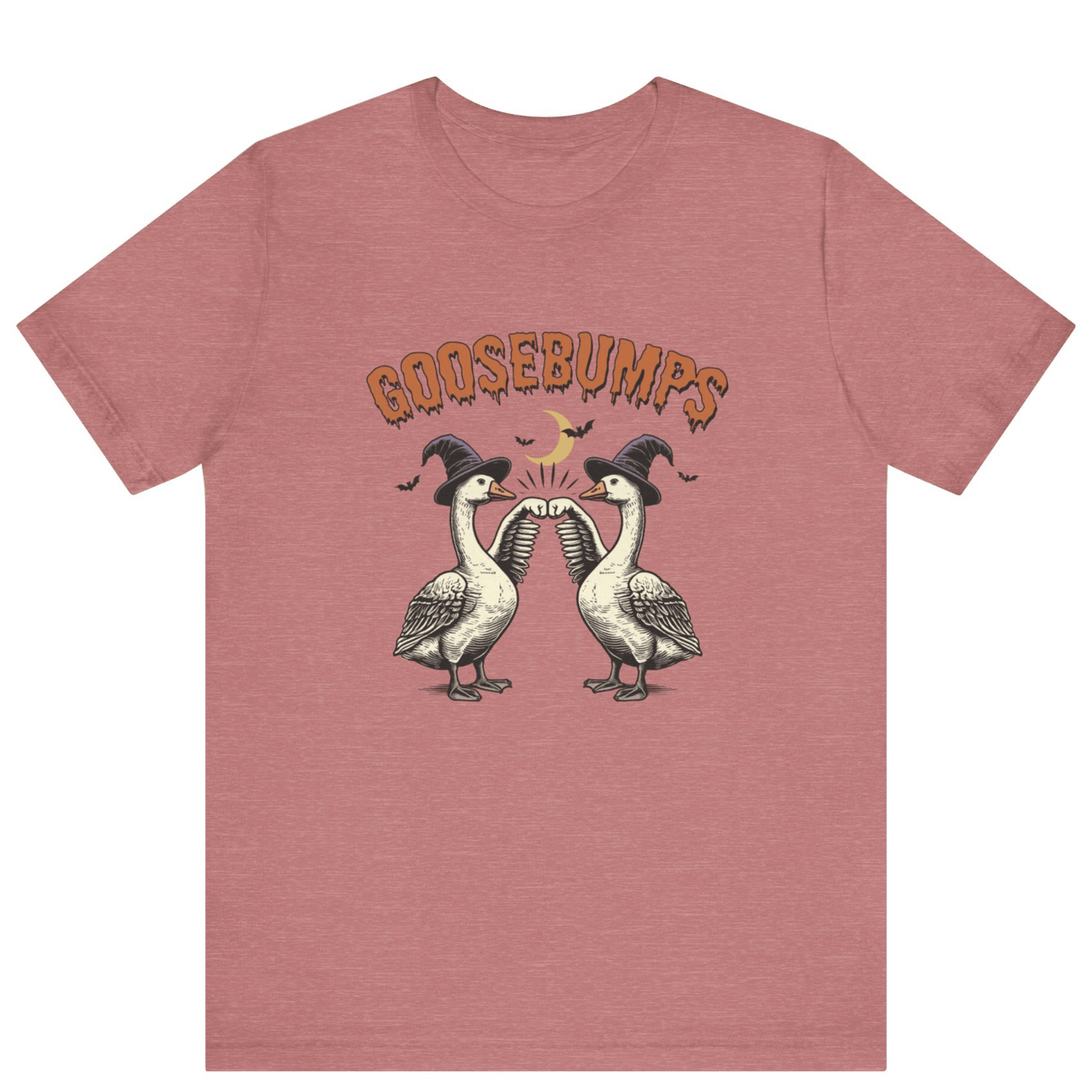Goose Bumps Unisex T-Shirt | Funny Silly Goose Halloween Shirt - Off Bubble