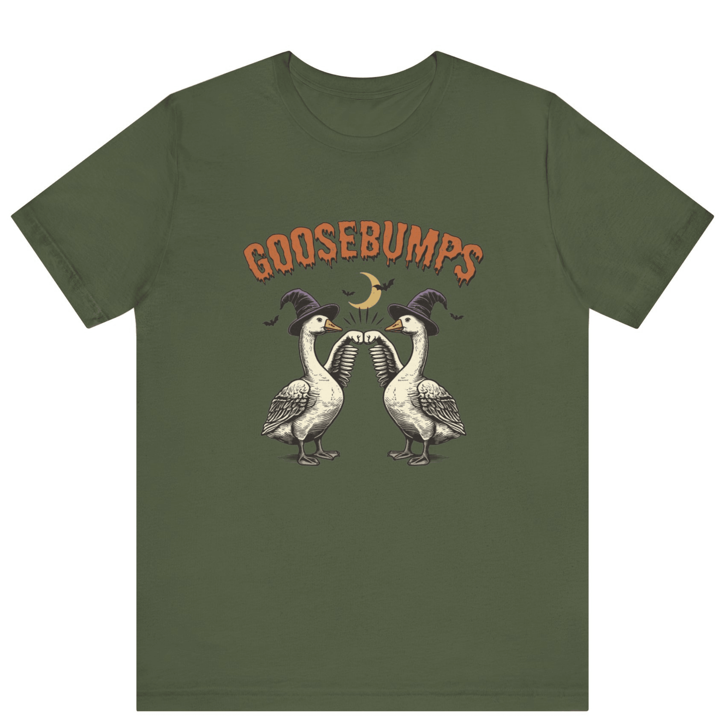 Goose Bumps Unisex T-Shirt | Funny Silly Goose Halloween Shirt - Off Bubble