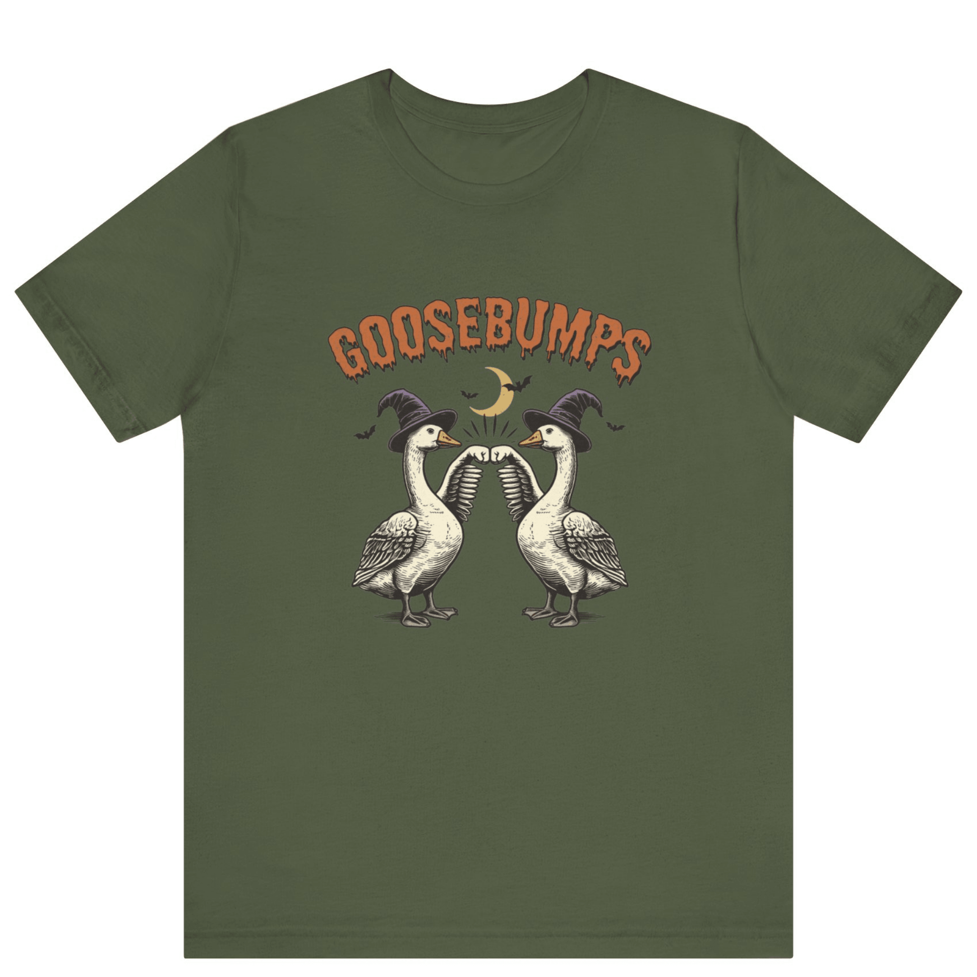 Goose Bumps Unisex T-Shirt | Funny Silly Goose Halloween Shirt - Off Bubble