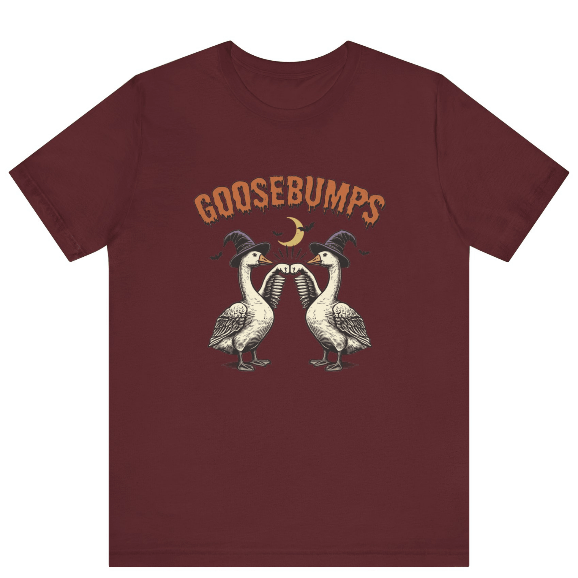 Goose Bumps Unisex T-Shirt | Funny Silly Goose Halloween Shirt - Off Bubble