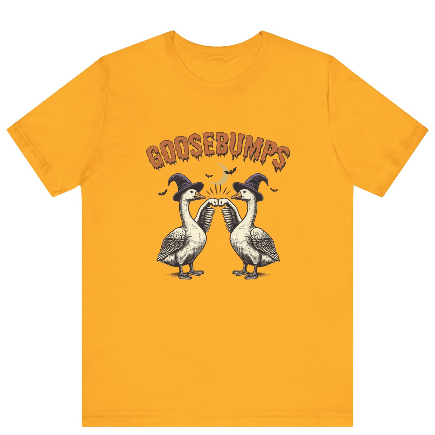 Goose Bumps Unisex T-Shirt | Funny Silly Goose Halloween Shirt - Off Bubble