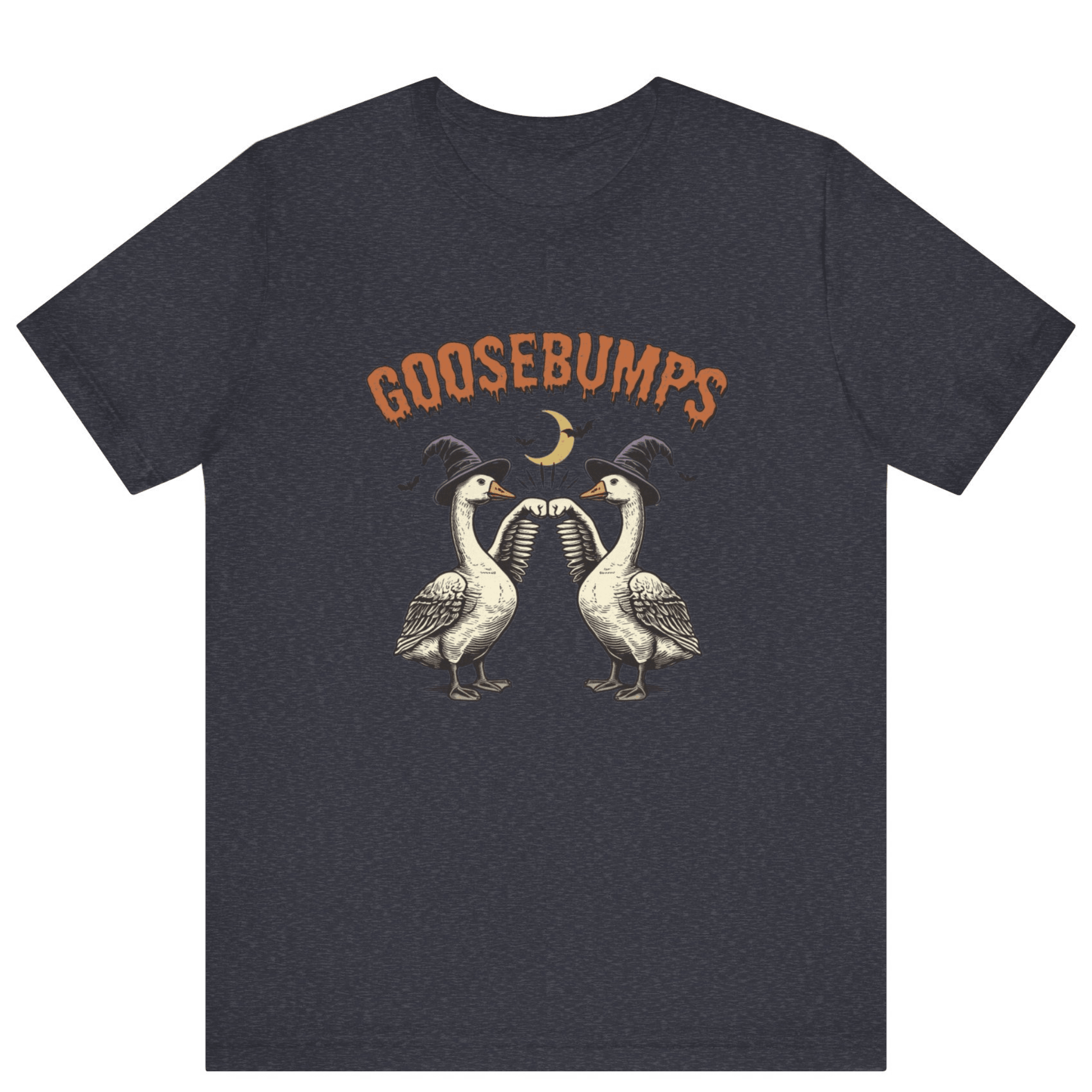 Goose Bumps Unisex T-Shirt | Funny Silly Goose Halloween Shirt - Off Bubble