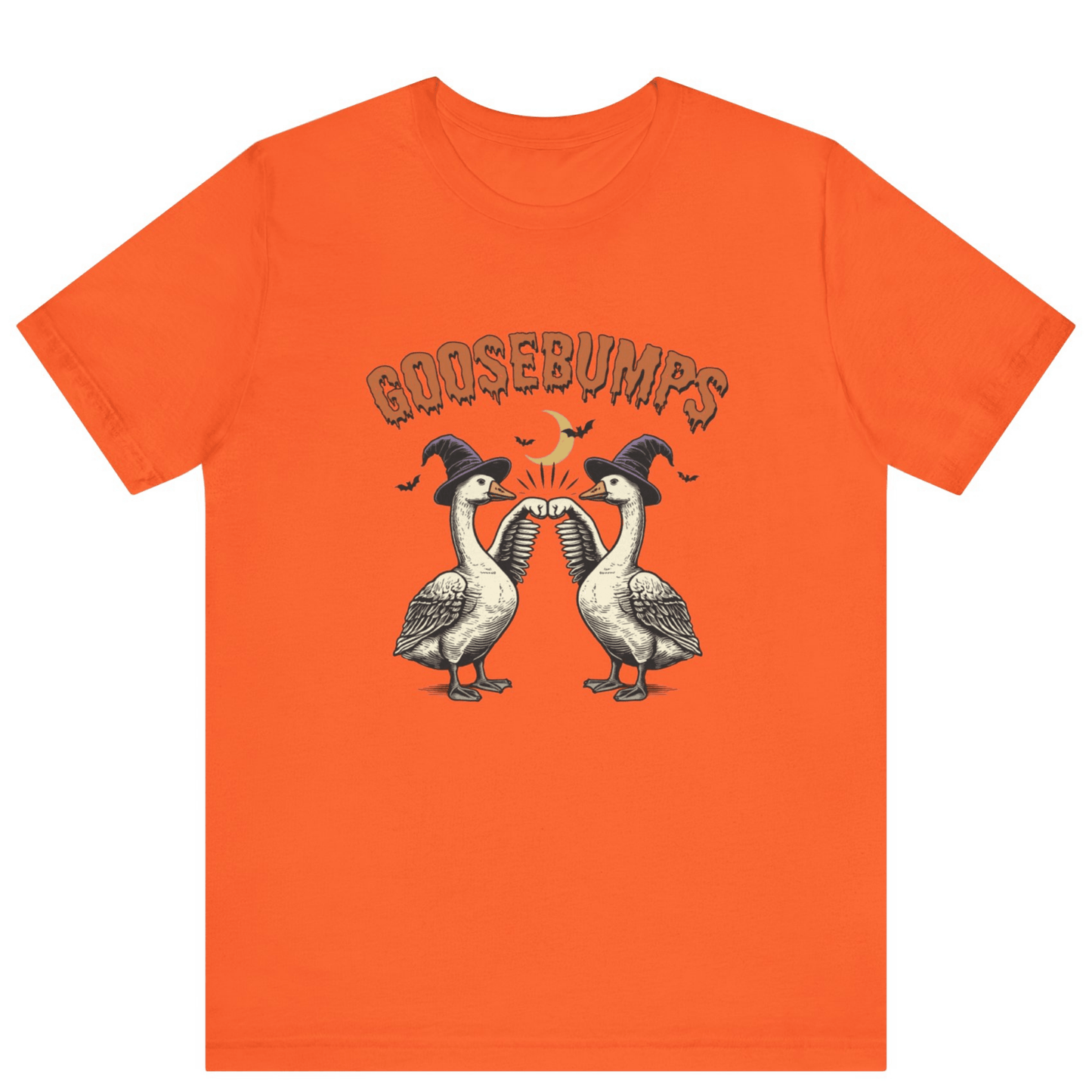 Goose Bumps Unisex T-Shirt | Funny Silly Goose Halloween Shirt - Off Bubble