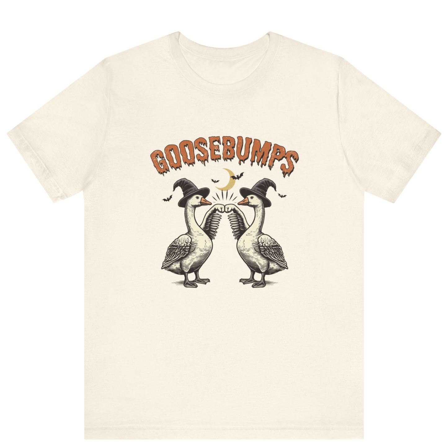 Goose Bumps Unisex T-Shirt | Funny Silly Goose Halloween Shirt - Off Bubble