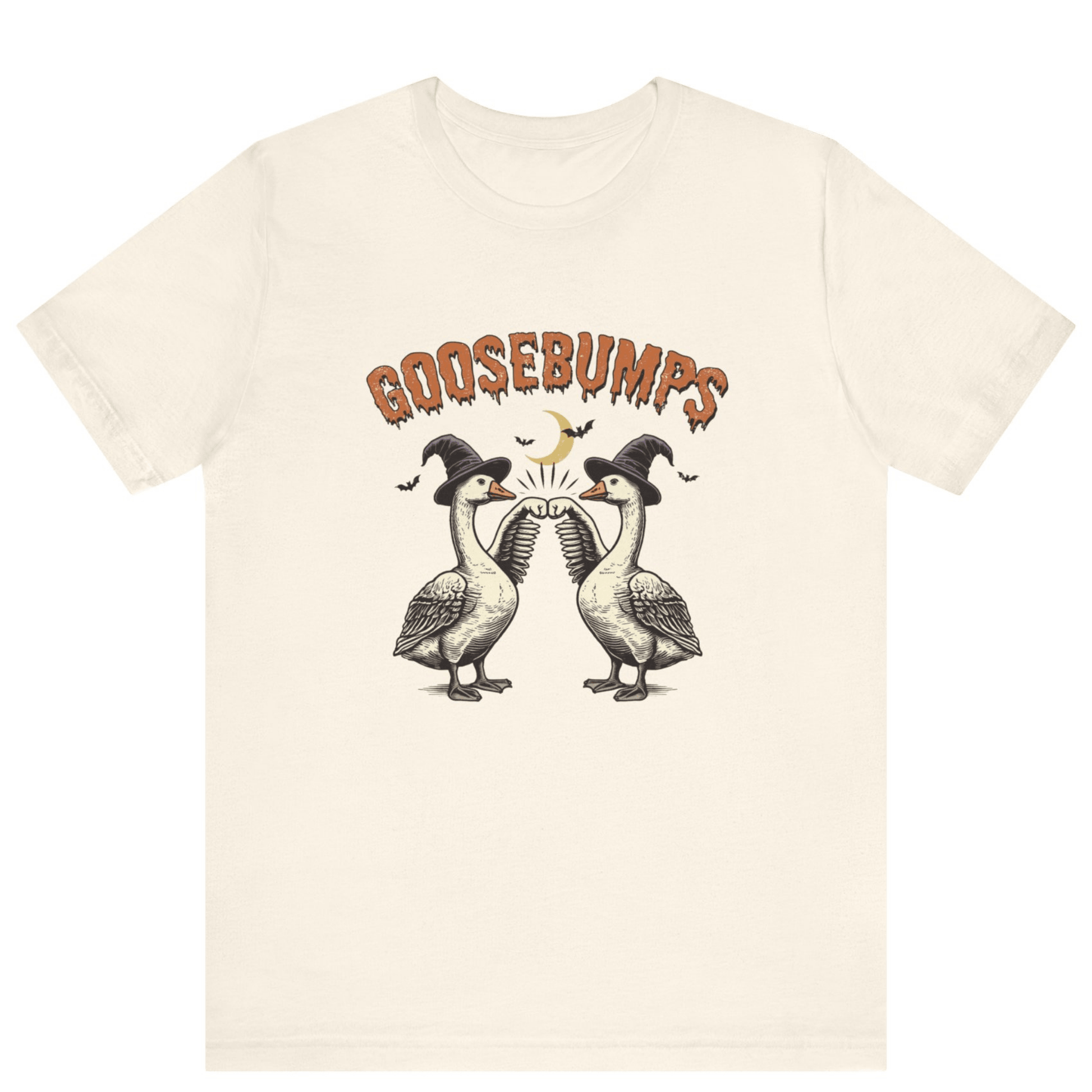 Goose Bumps Unisex T-Shirt | Funny Silly Goose Halloween Shirt - Off Bubble