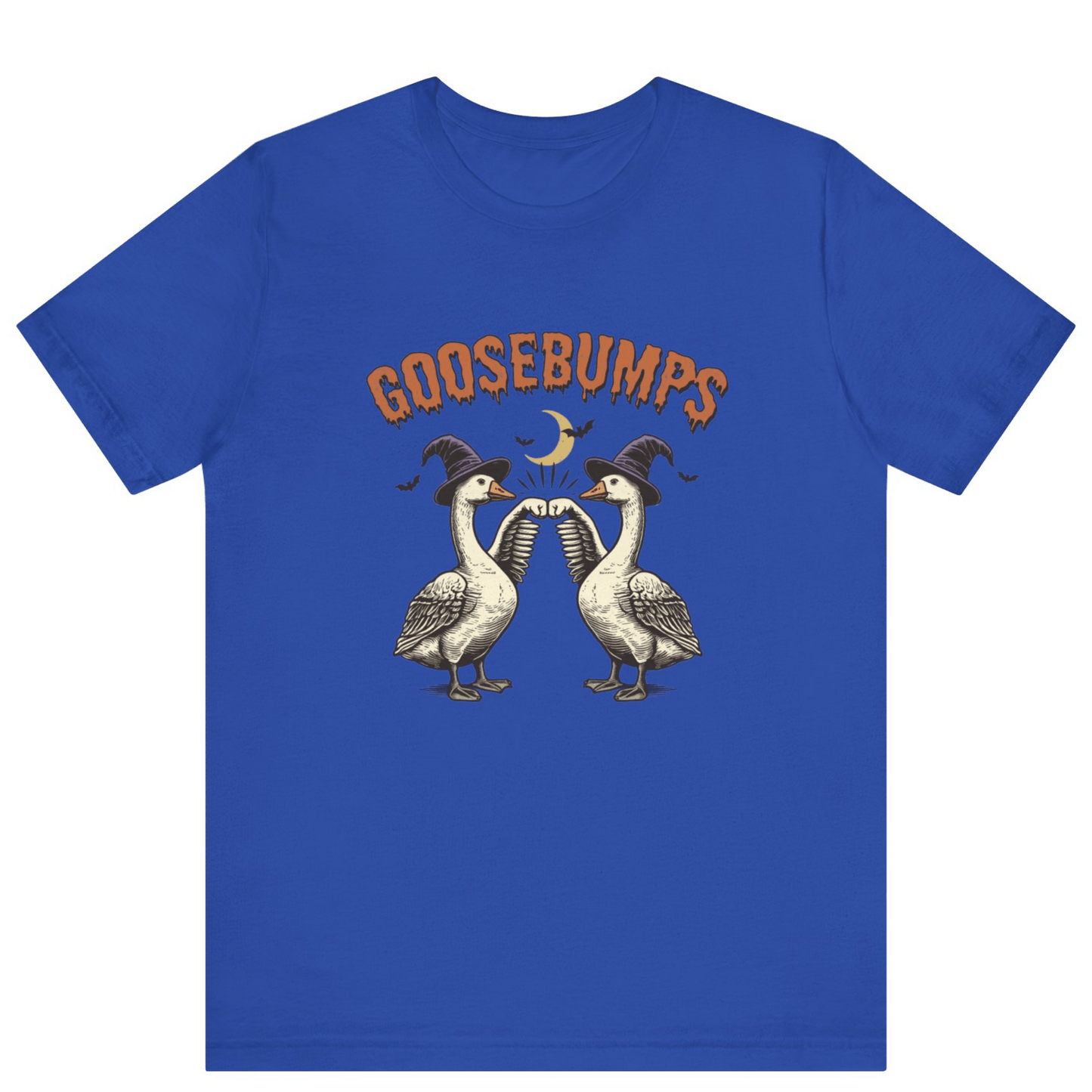 Goose Bumps Unisex T-Shirt | Funny Silly Goose Halloween Shirt - Off Bubble
