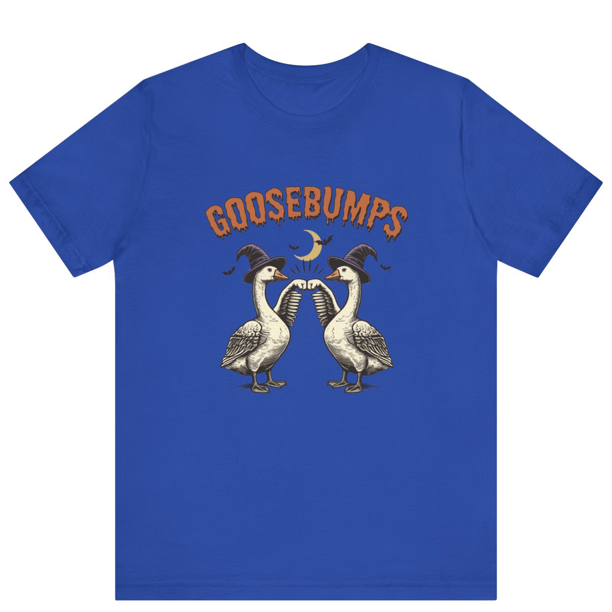 Goose Bumps Unisex T-Shirt | Funny Silly Goose Halloween Shirt - Off Bubble