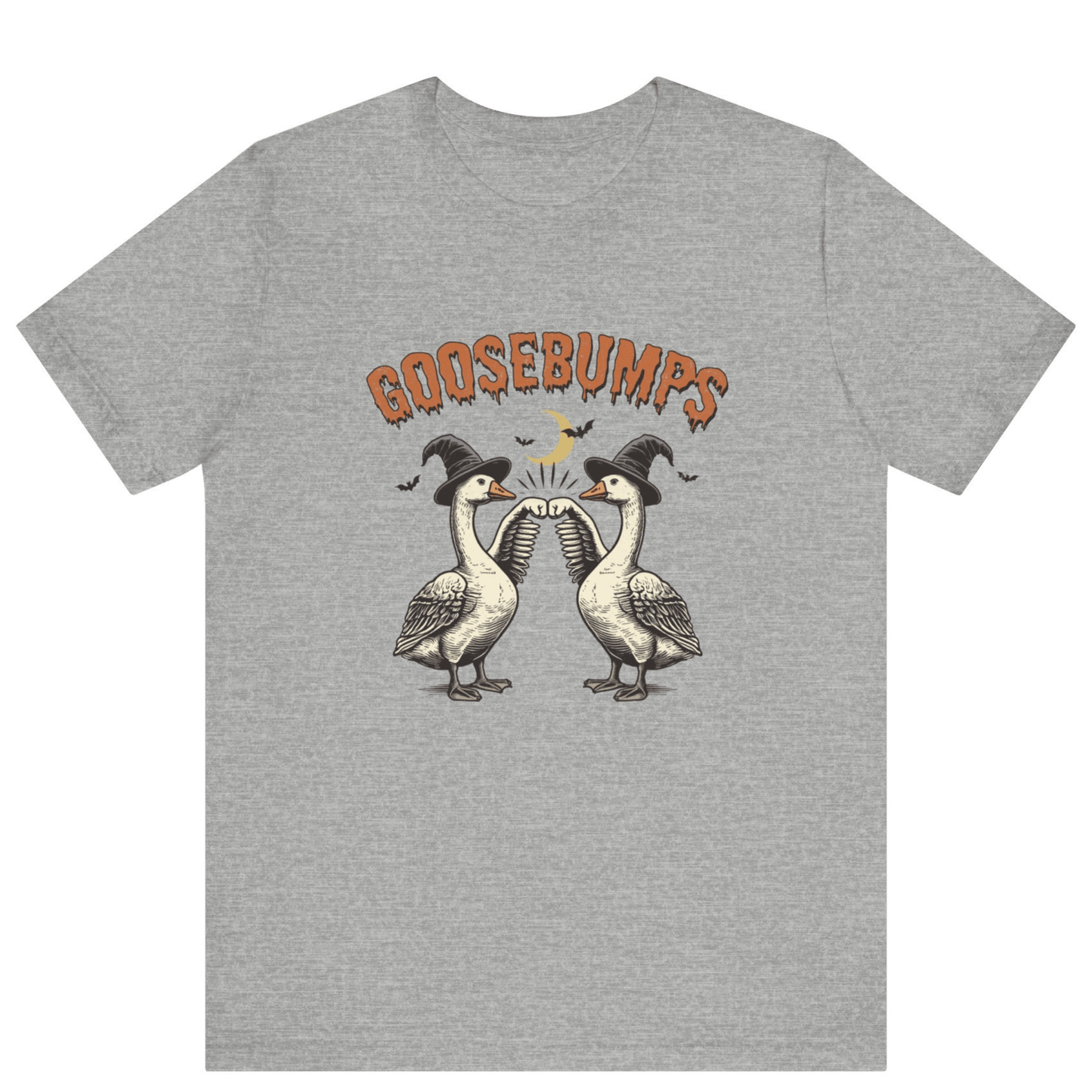 Goose Bumps Unisex T-Shirt | Funny Silly Goose Halloween Shirt - Off Bubble
