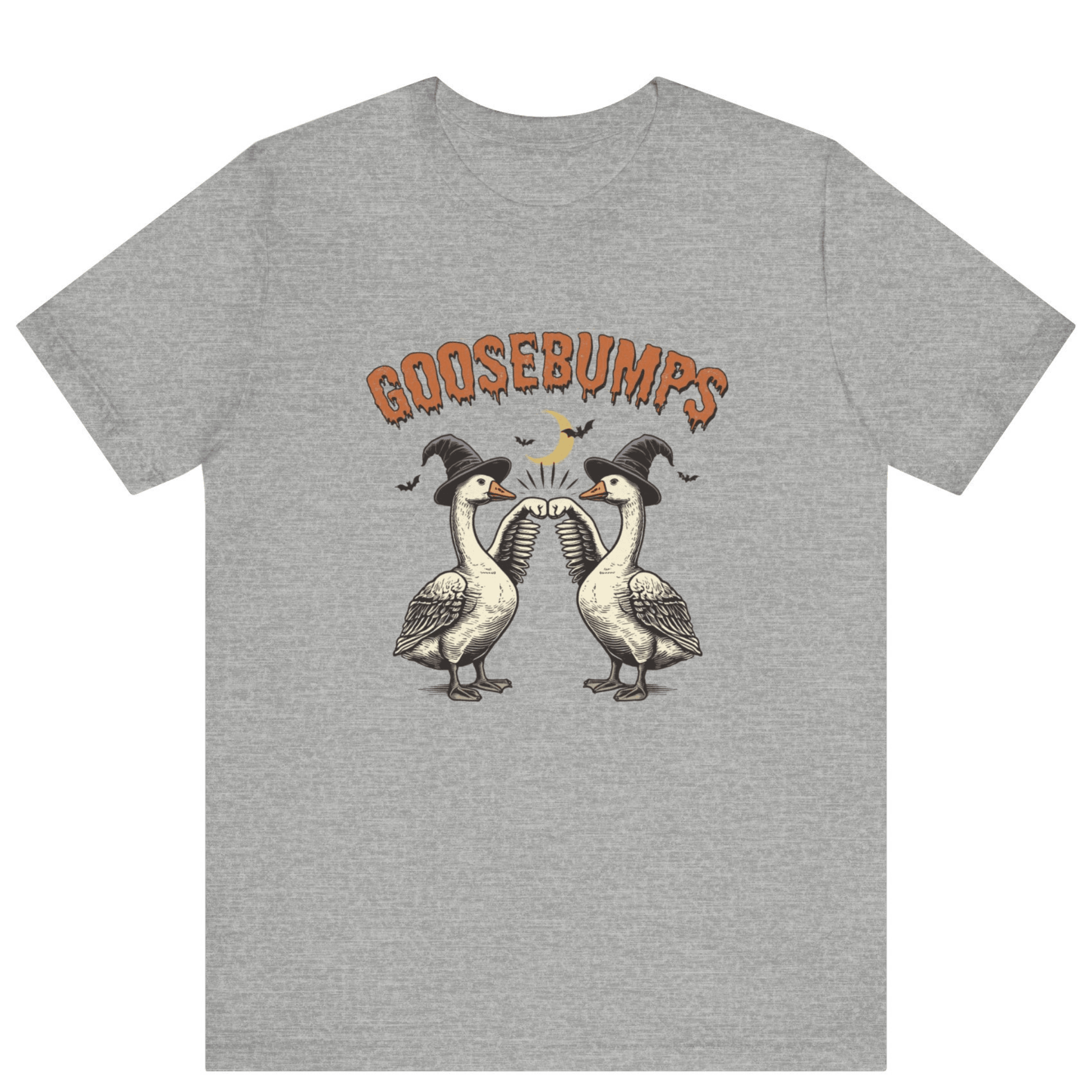 Goose Bumps Unisex T-Shirt | Funny Silly Goose Halloween Shirt - Off Bubble