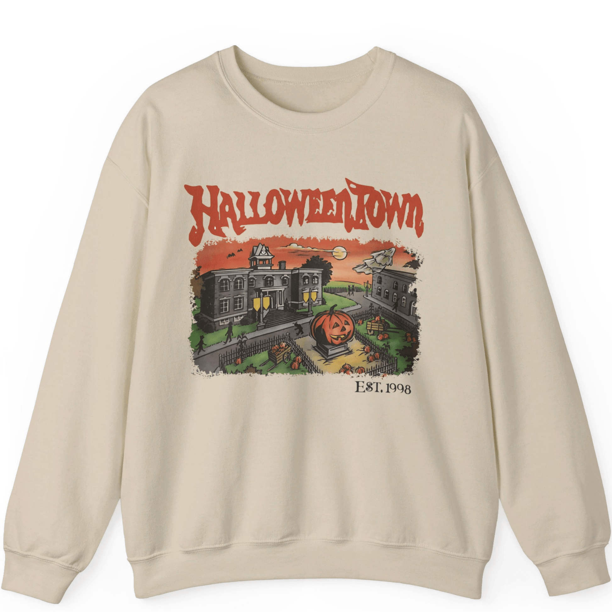 Halloweentown Est 1998 Sweatshirt, Halloweentown University| Retro Halloweentown Sweatshirt - Off Bubble