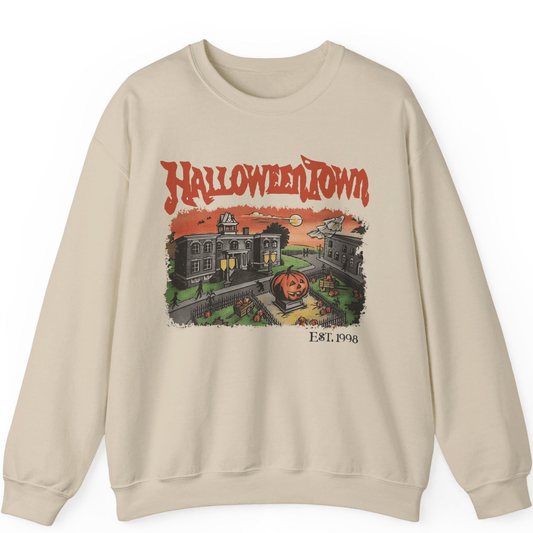 Halloweentown Est 1998 Sweatshirt, Halloweentown University| Retro Halloweentown Sweatshirt - Off Bubble