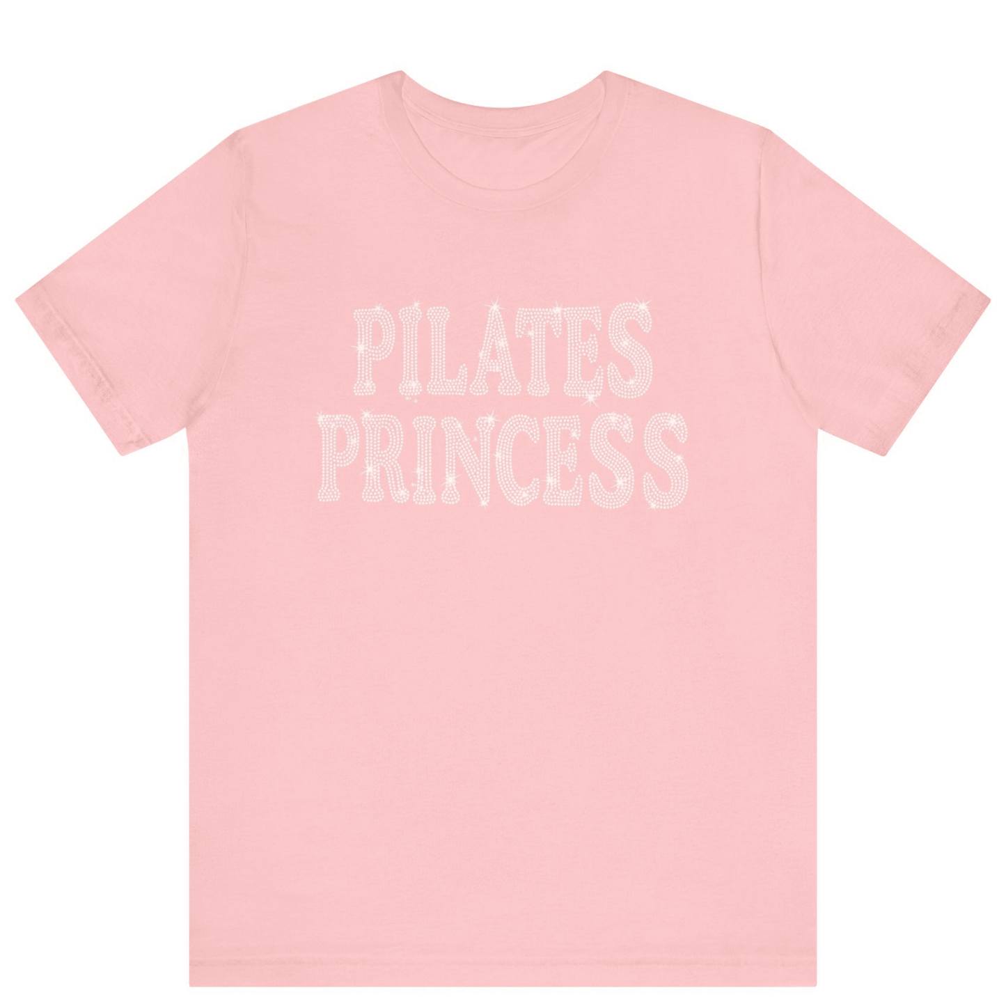 Pilates Princess Rhinestone Bling T-shirt | Women Gym T-shirt - Off Bubble