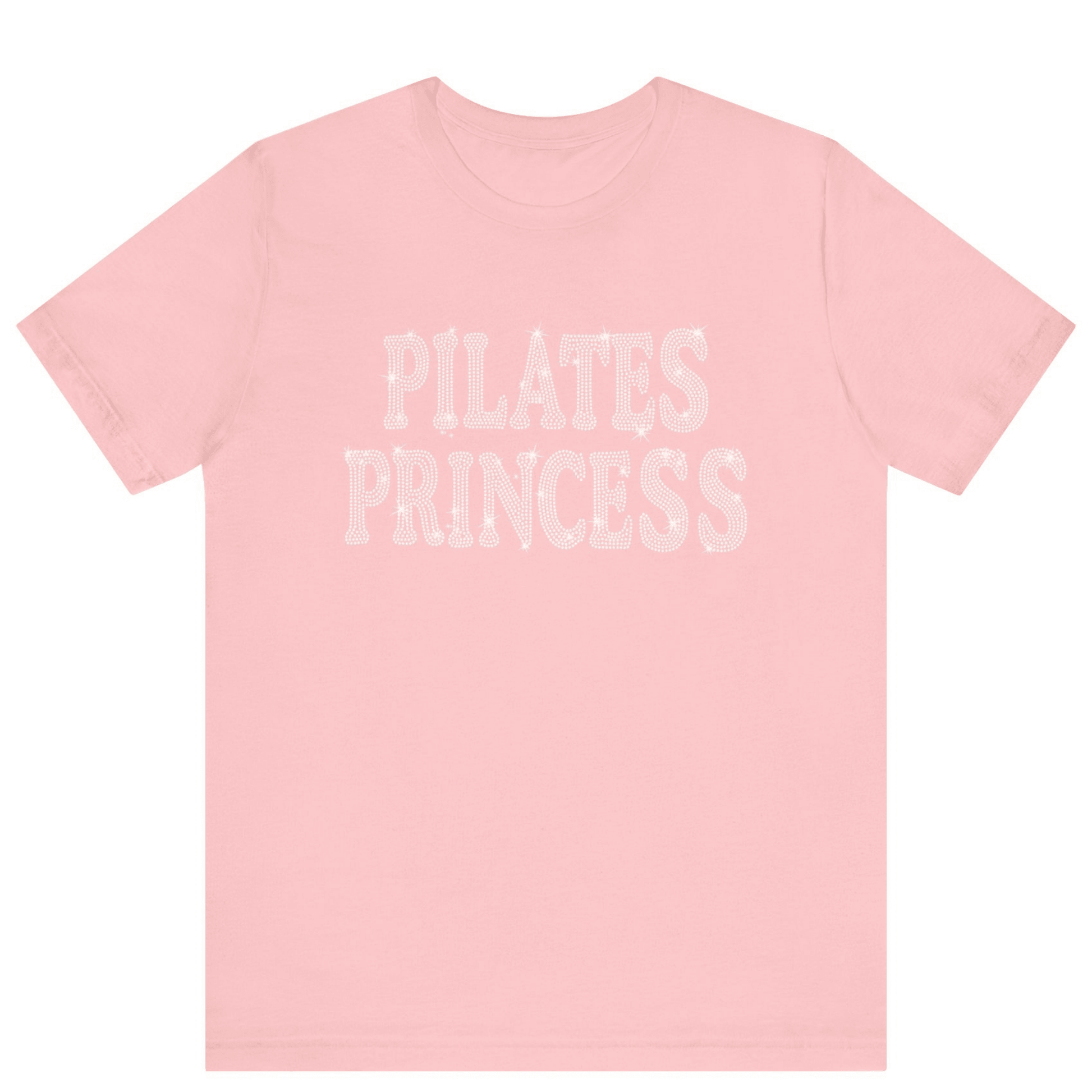 Pilates Princess Rhinestone Bling T-shirt | Women Gym T-shirt - Off Bubble