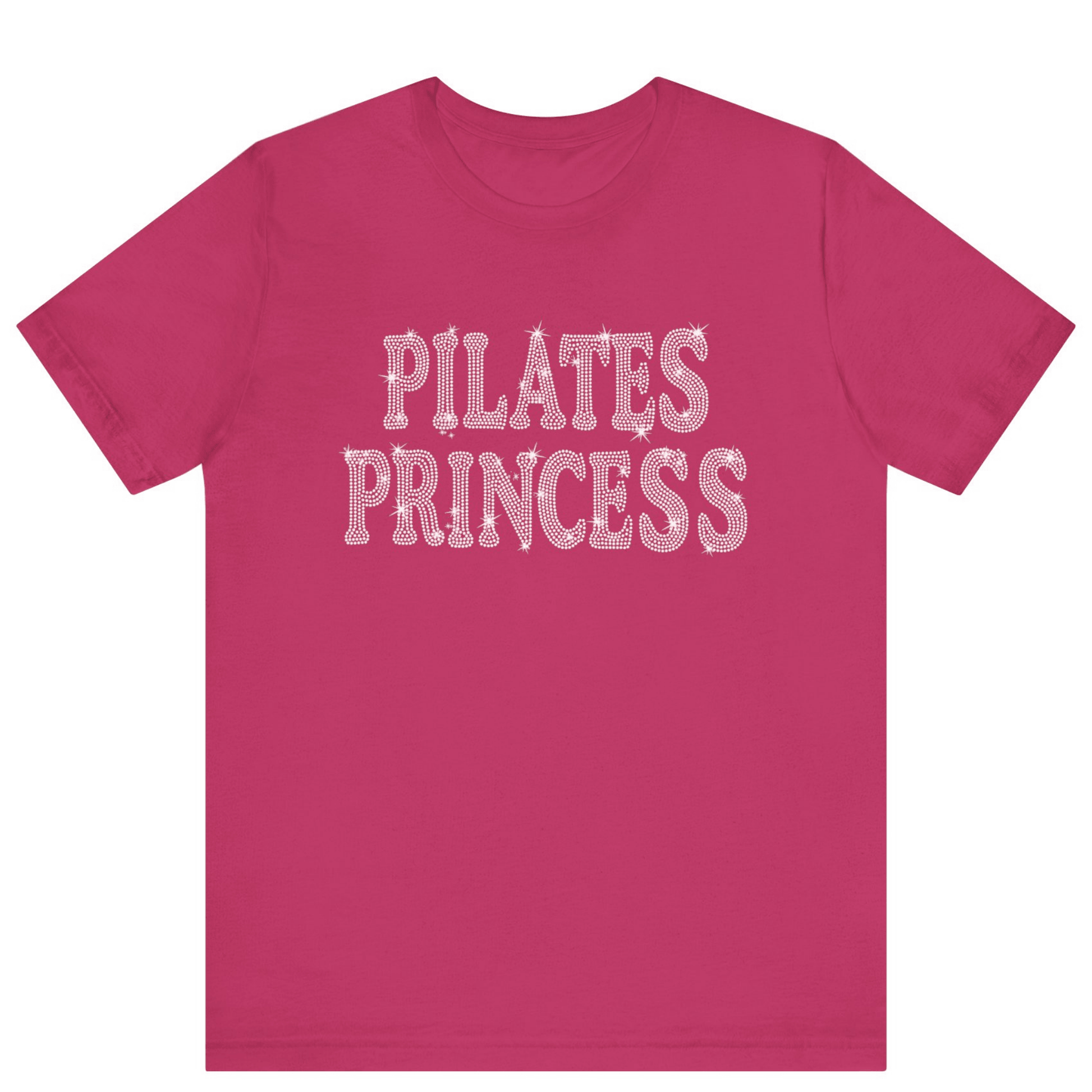 Pilates Princess Rhinestone Bling T-shirt | Women Gym T-shirt - Off Bubble