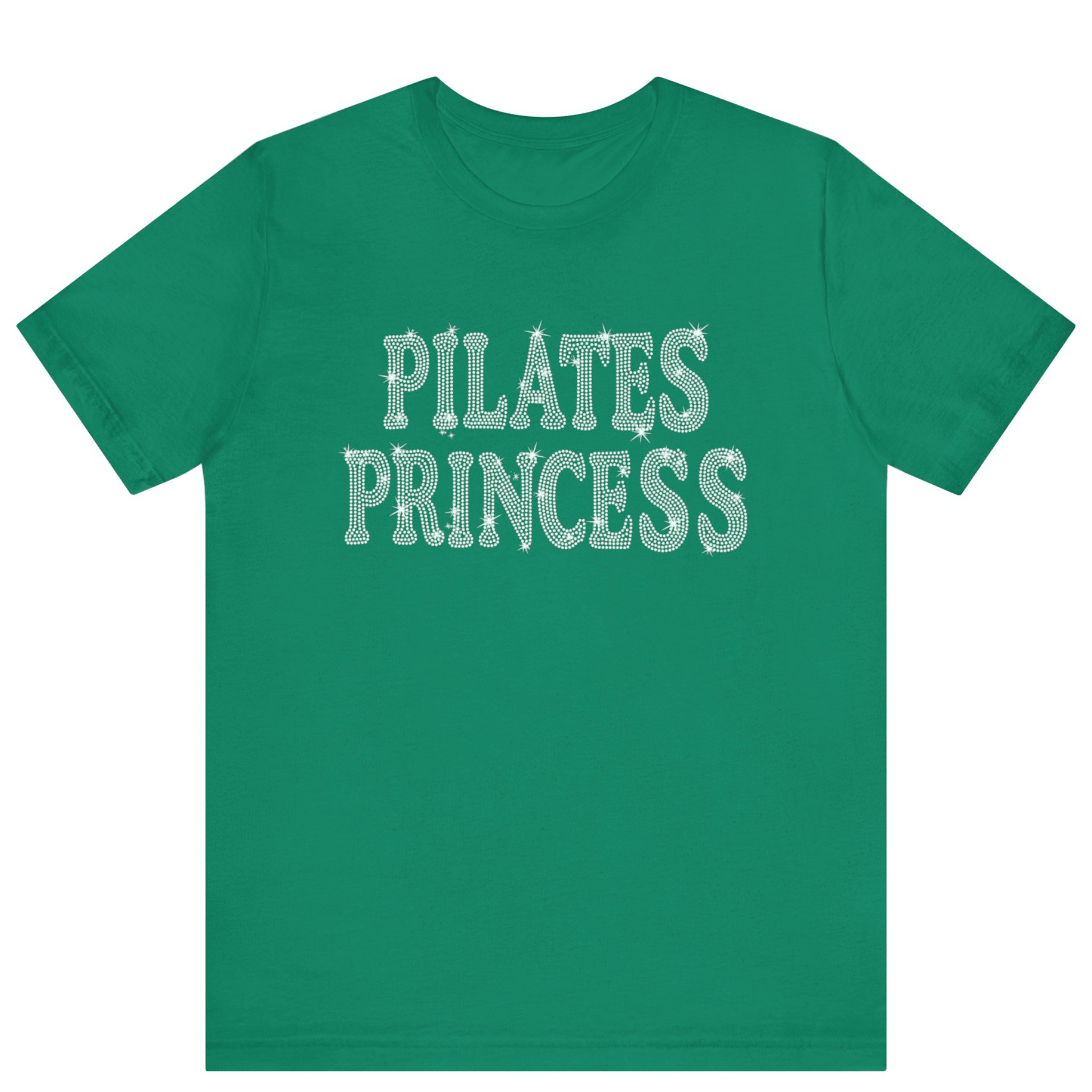 Pilates Princess Rhinestone Bling T-shirt | Women Gym T-shirt - Off Bubble