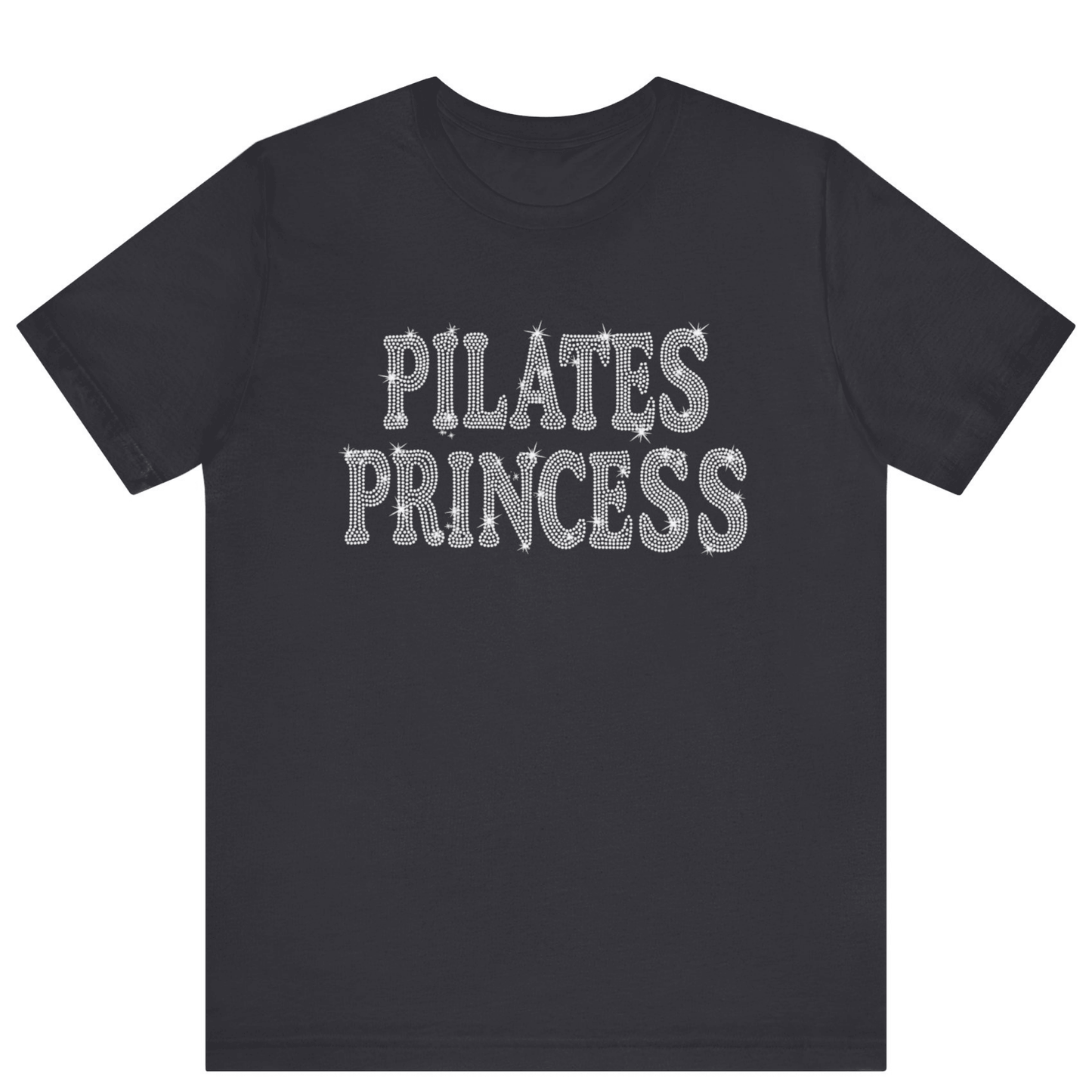 Pilates Princess Rhinestone Bling T-shirt | Women Gym T-shirt - Off Bubble
