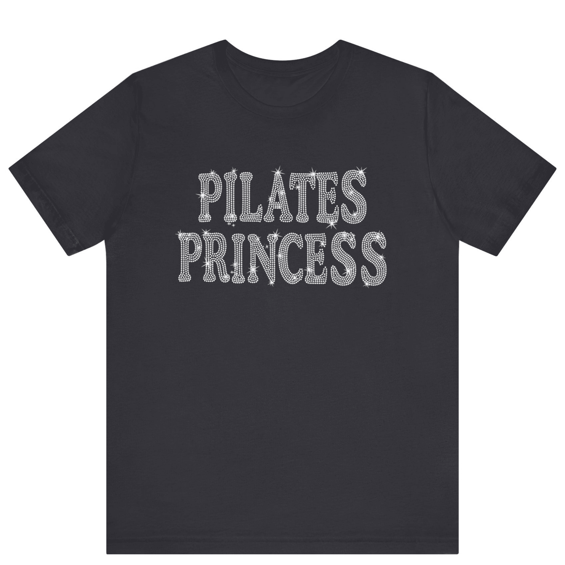 Pilates Princess Rhinestone Bling T-shirt | Women Gym T-shirt - Off Bubble