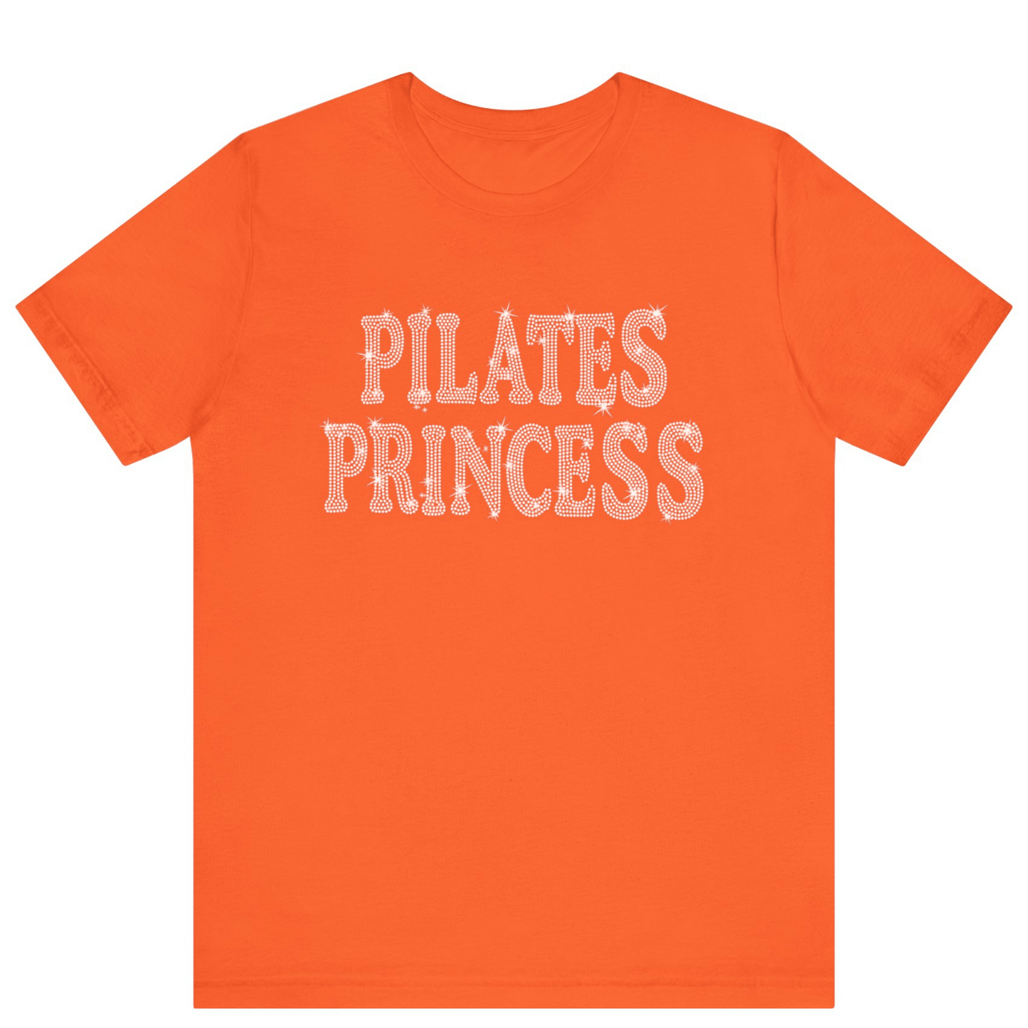 Pilates Princess Rhinestone Bling T-shirt | Women Gym T-shirt - Off Bubble
